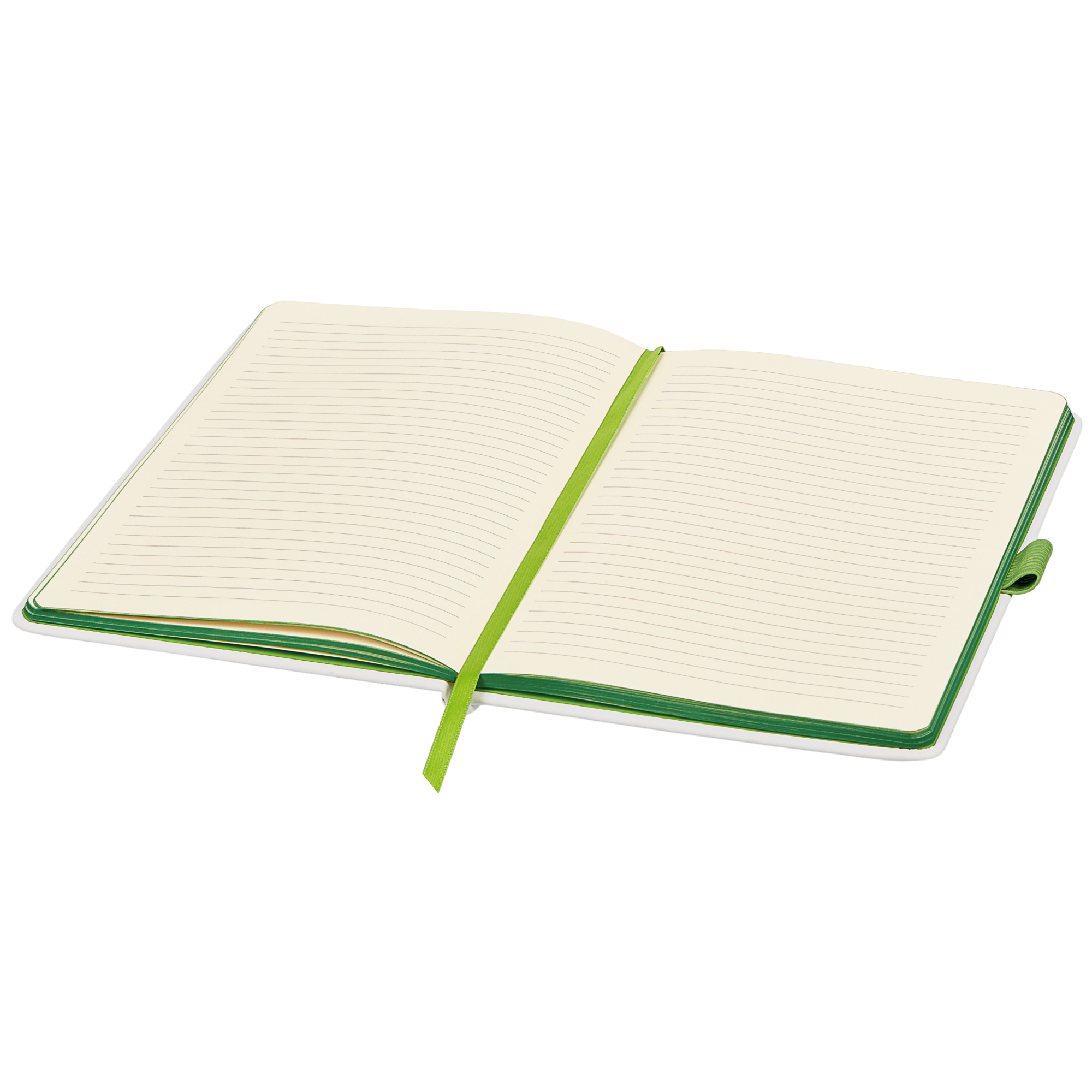 Блокнот ColorNote White, твердая обложка A5, 80 листов, белый и зеленое яблоко