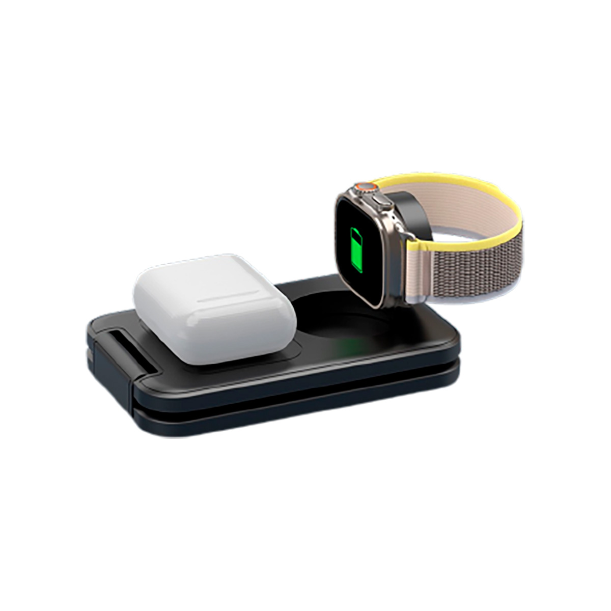 Складная беспроводная (15W) зарядная станция "Slap" с MagSafe, цвет черный