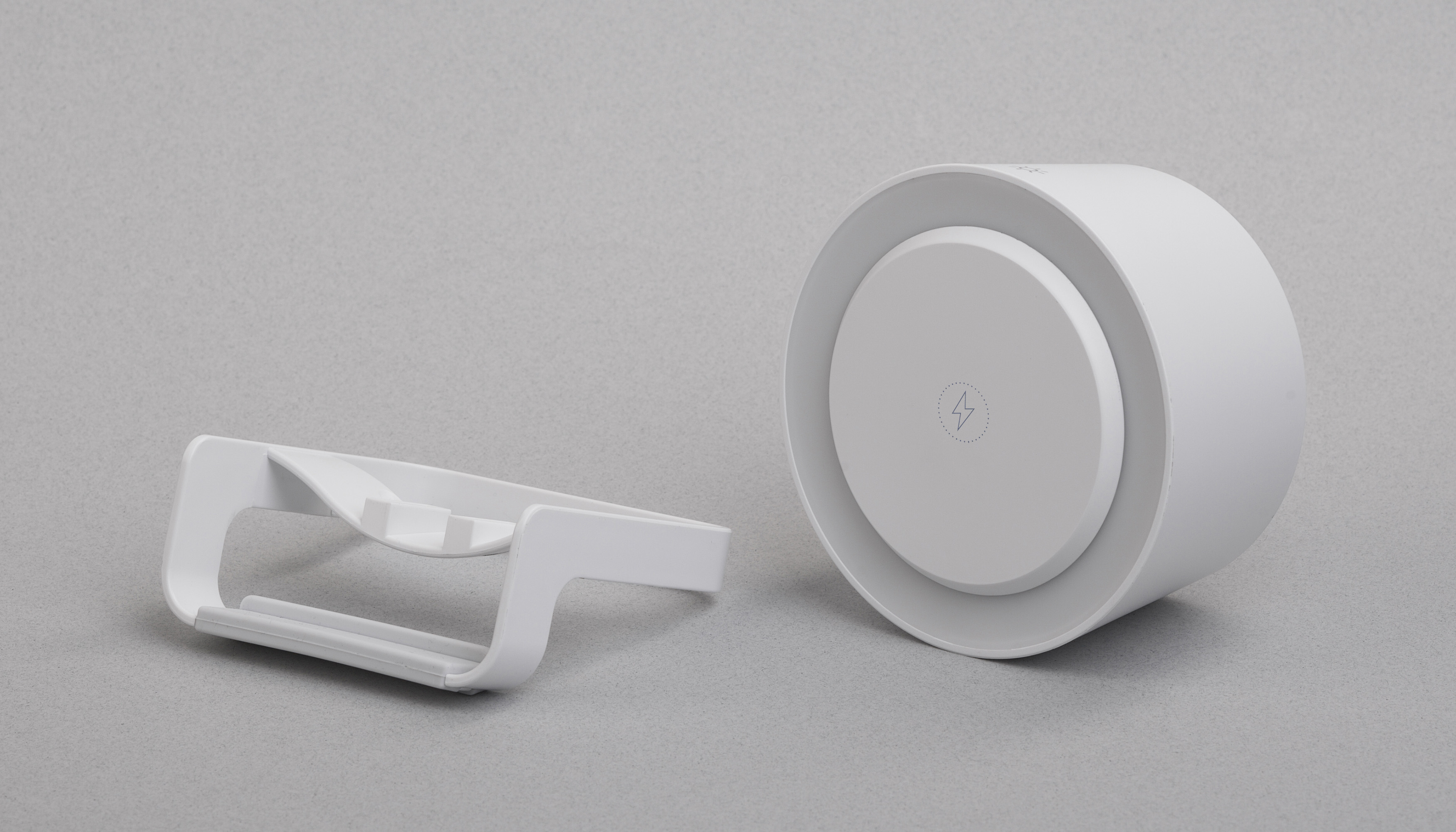 Bluetooth колонка-подставка "Smart Sound" с беспроводным (10W) зарядным устройством и лампой, цвет белый