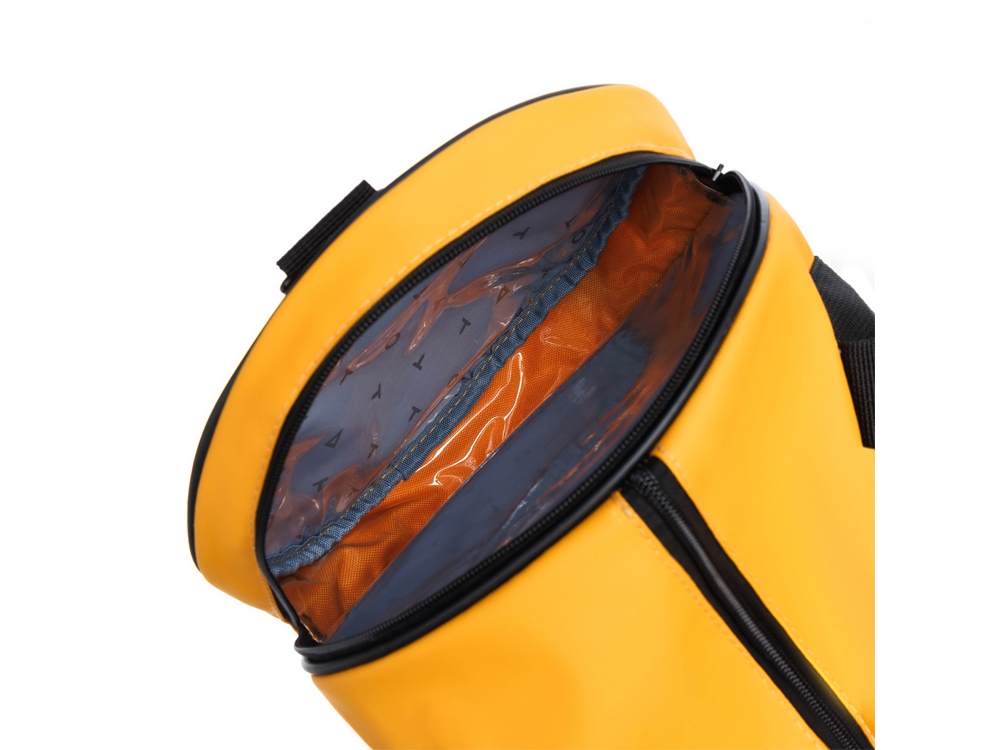 Сумка спортивная TORBER РИТМ, желтая, полиэстер 900D с PU покрытием, 45 х 25 х 25 см