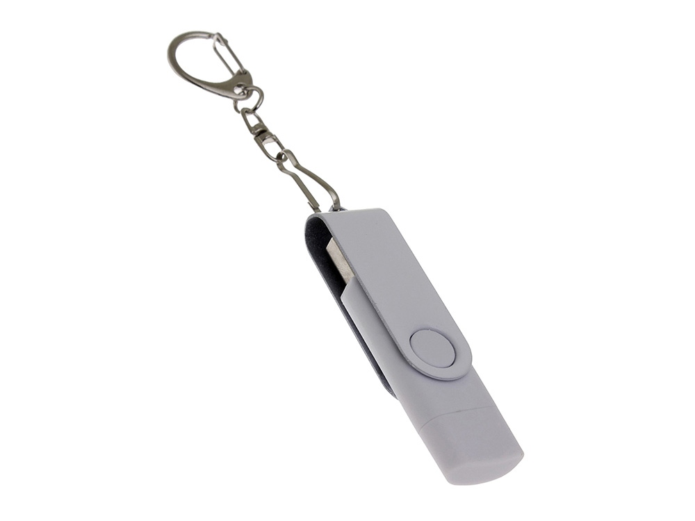 USB 3.0- флешка на 32 Гб с поворотным механизмом и дополнительным разъемом Type-C