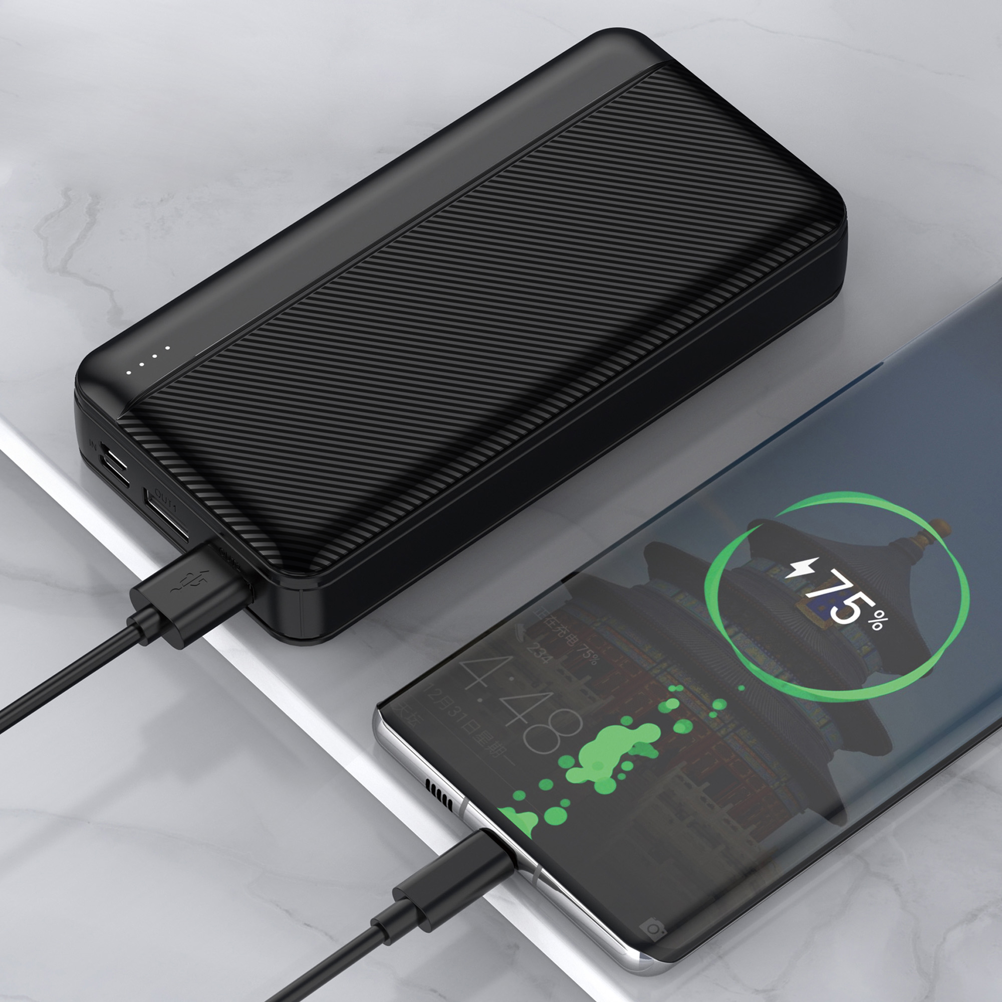 Зарядное устройство "Twenty Line" 20000 mAh, цвет черный