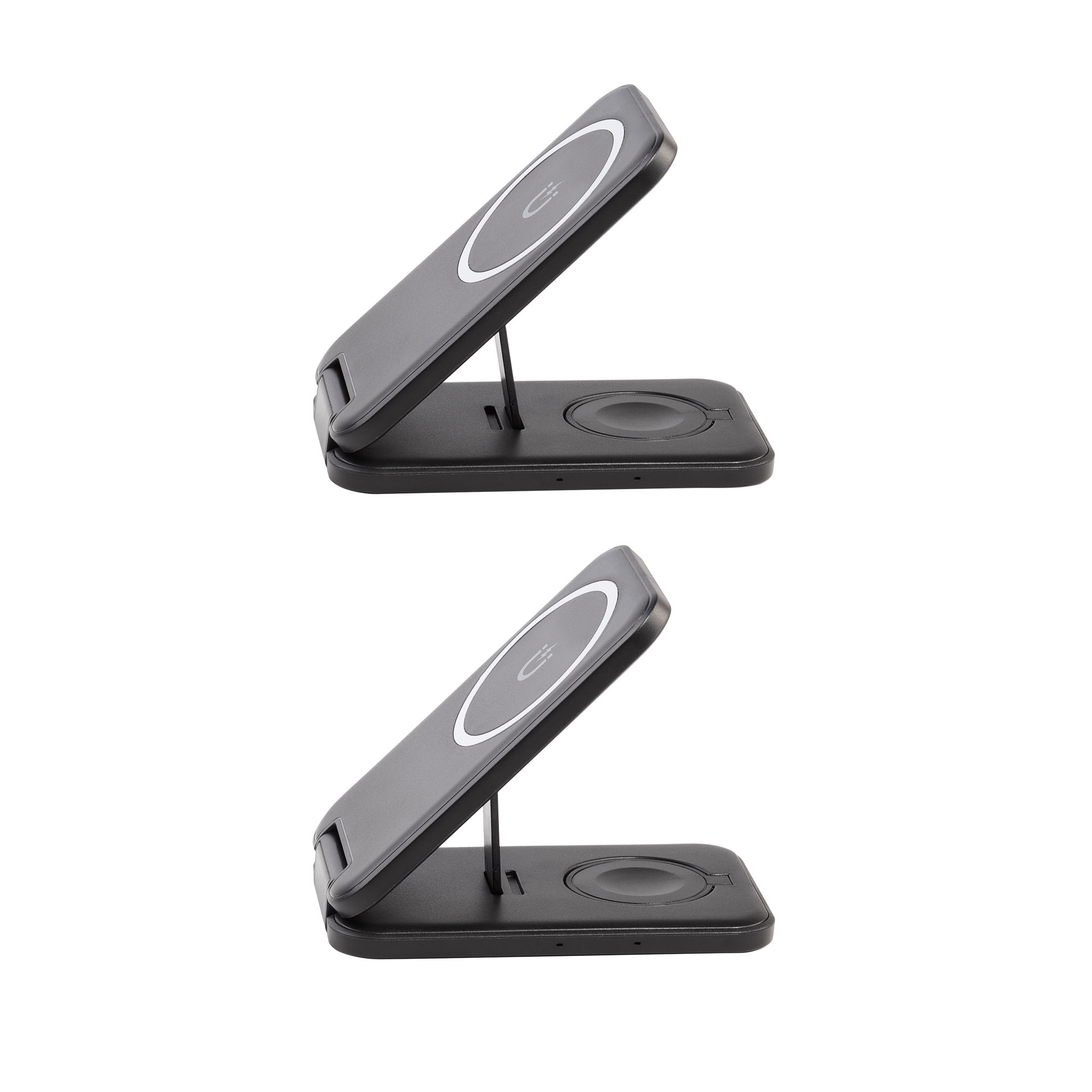 Складная беспроводная (15W) зарядная станция "Slap" с MagSafe, цвет черный