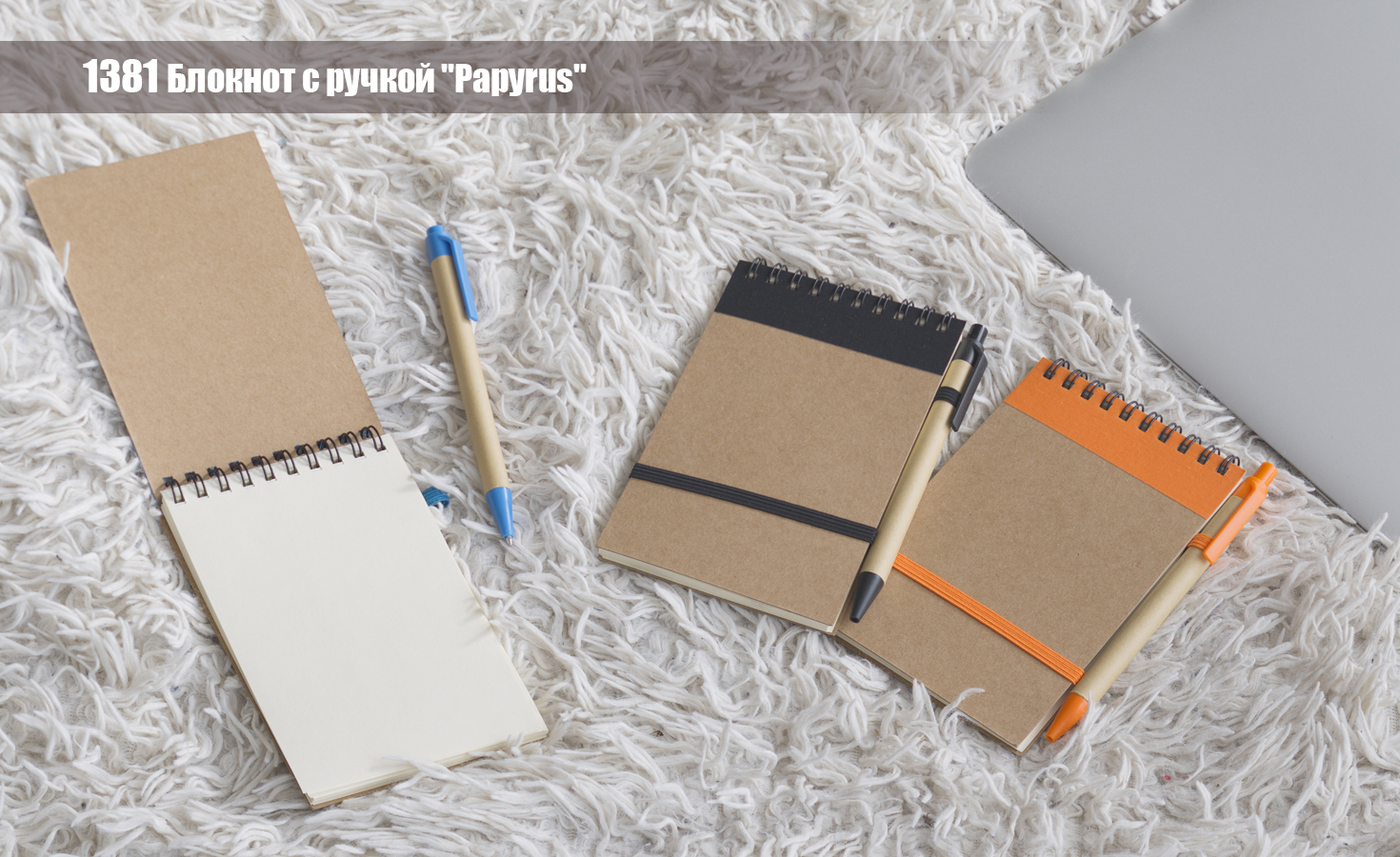 Блокнот с ручкой "Papyrus", цвет синий
