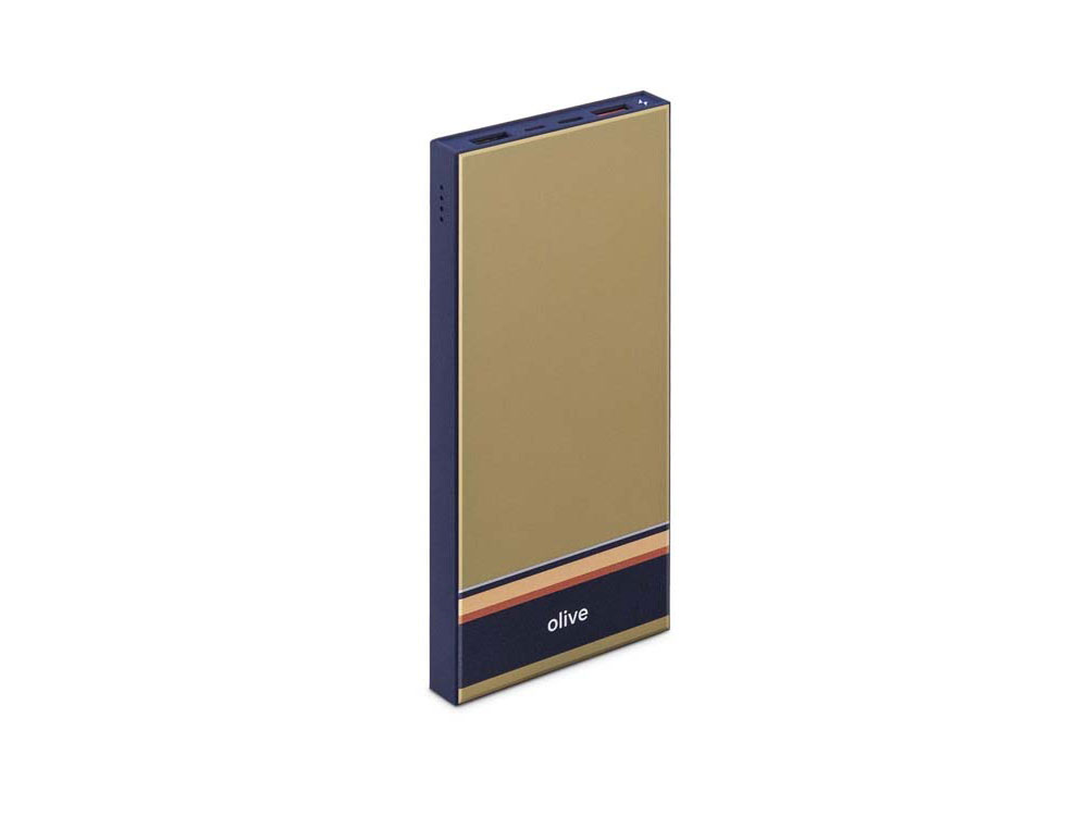 Внешний аккумулятор Rombica NEO ARIA Olive, 10000мАч, Soft-touch, PD, QCharge, Type-C, оливк/синий, оливковый, синий