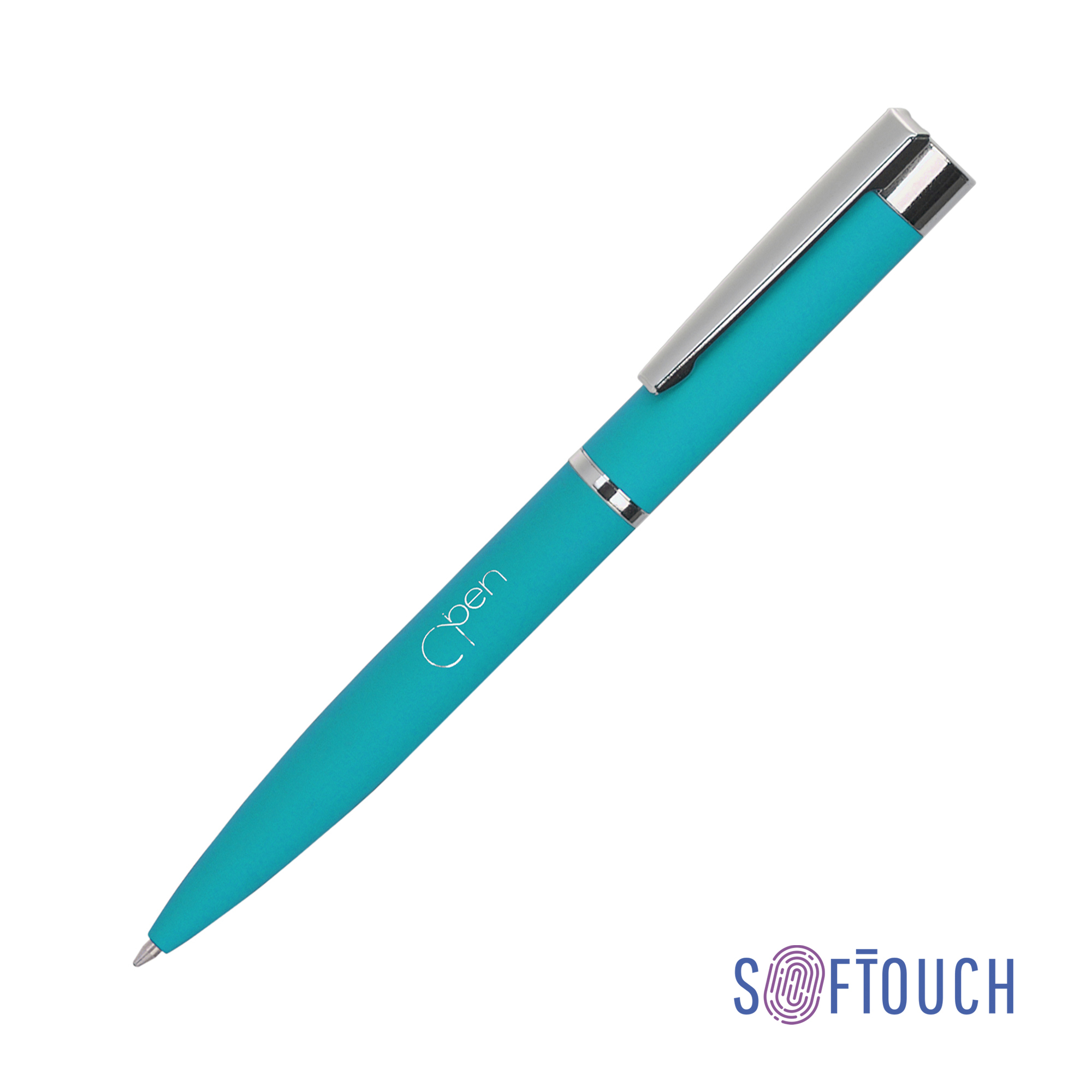Ручка шариковая "Alice", покрытие soft touch, цвет бирюзовый