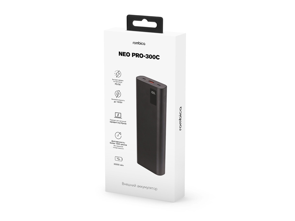 Внешний аккумулятор Rombica NEO PRO-300C Black, черный