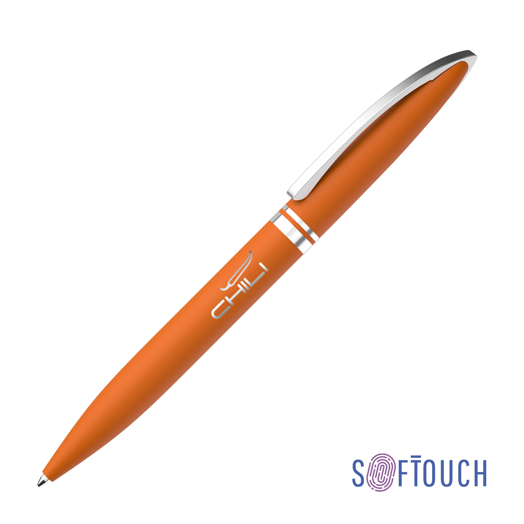 Ручка шариковая "Rocket", покрытие soft touch, цвет оранжевый