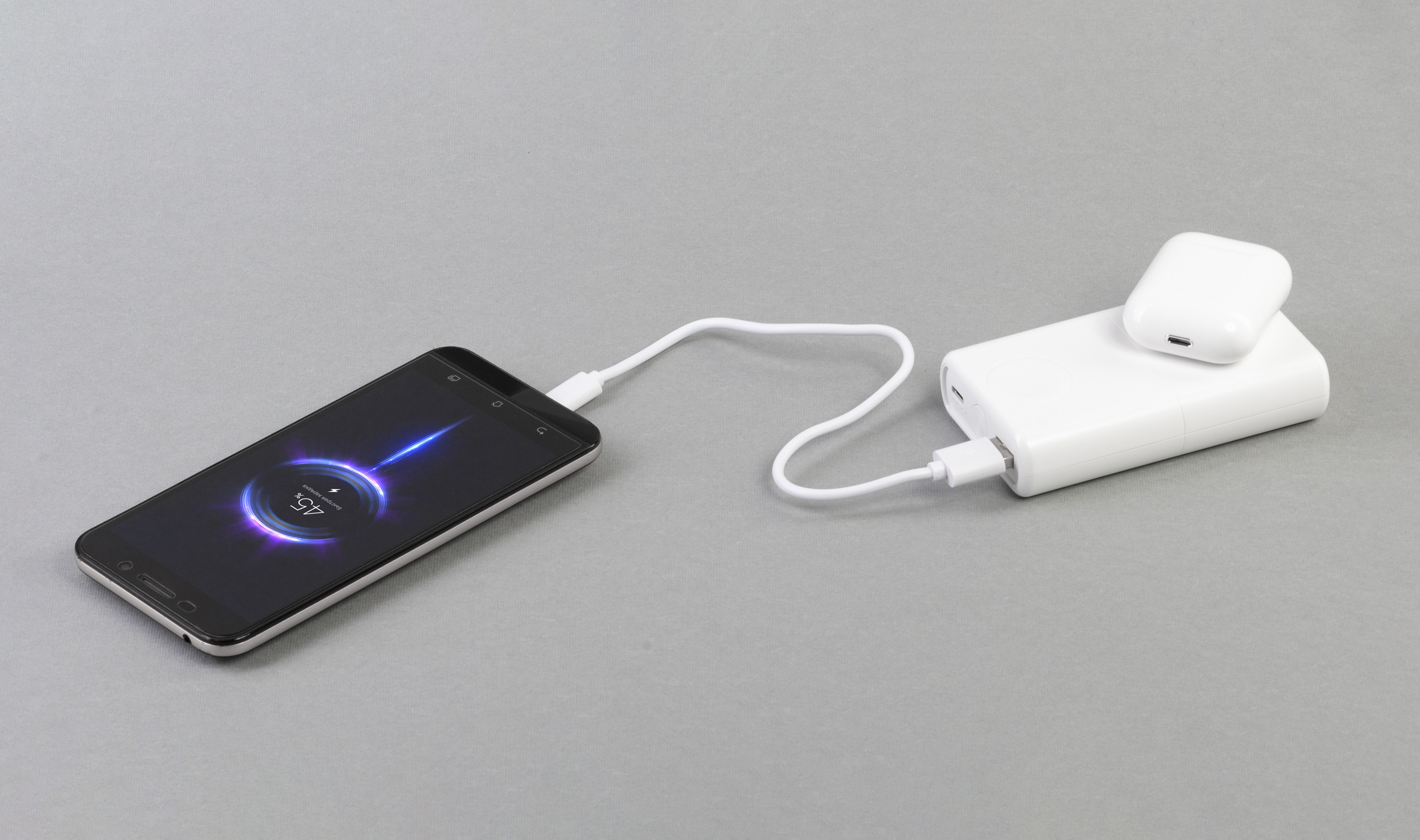 Беспроводное зарядное (22.5/15W) устройство "ALL-in-1" 10000 mAh, цвет белый