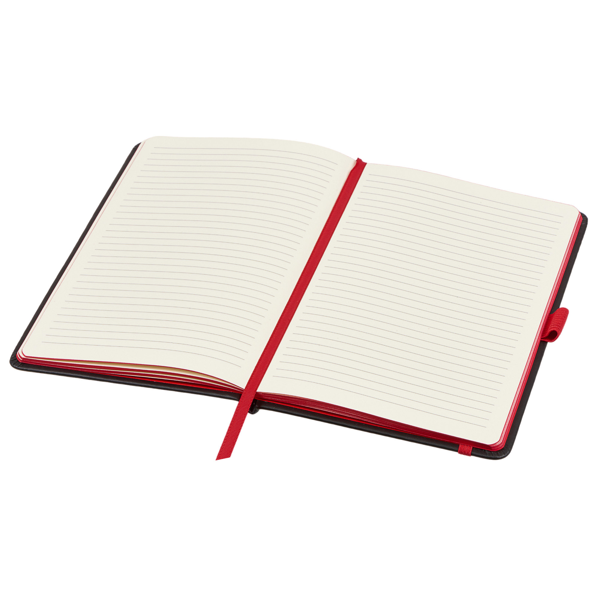 Блокнот ColorNote Black, твердая обложка A5, 80 листов, черный с красным