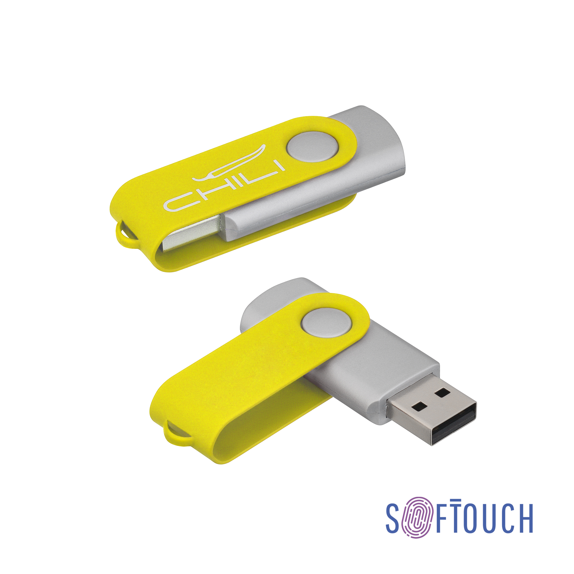 Флеш-карта "Vostok", объем памяти 16GB, покрытие soft touch#, цвет желтый