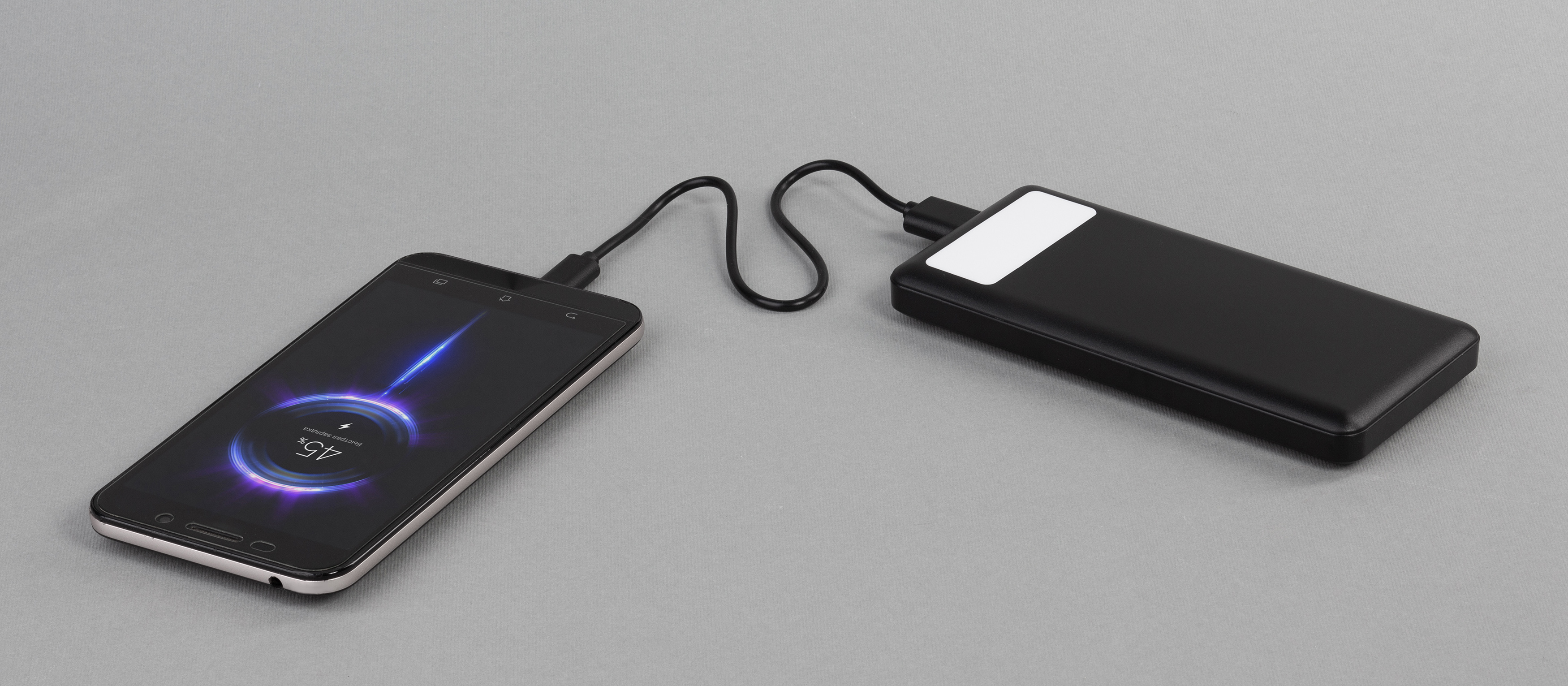 Зарядное устройство "Lumos" 10000 mAh с фонариком, черный, цвет черный