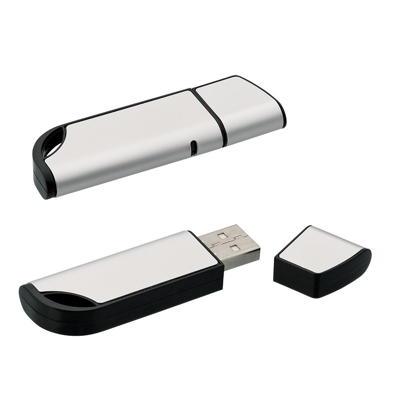 Флеш-карта USB 8GB "Перфекционист"#, цвет черный с серебром
