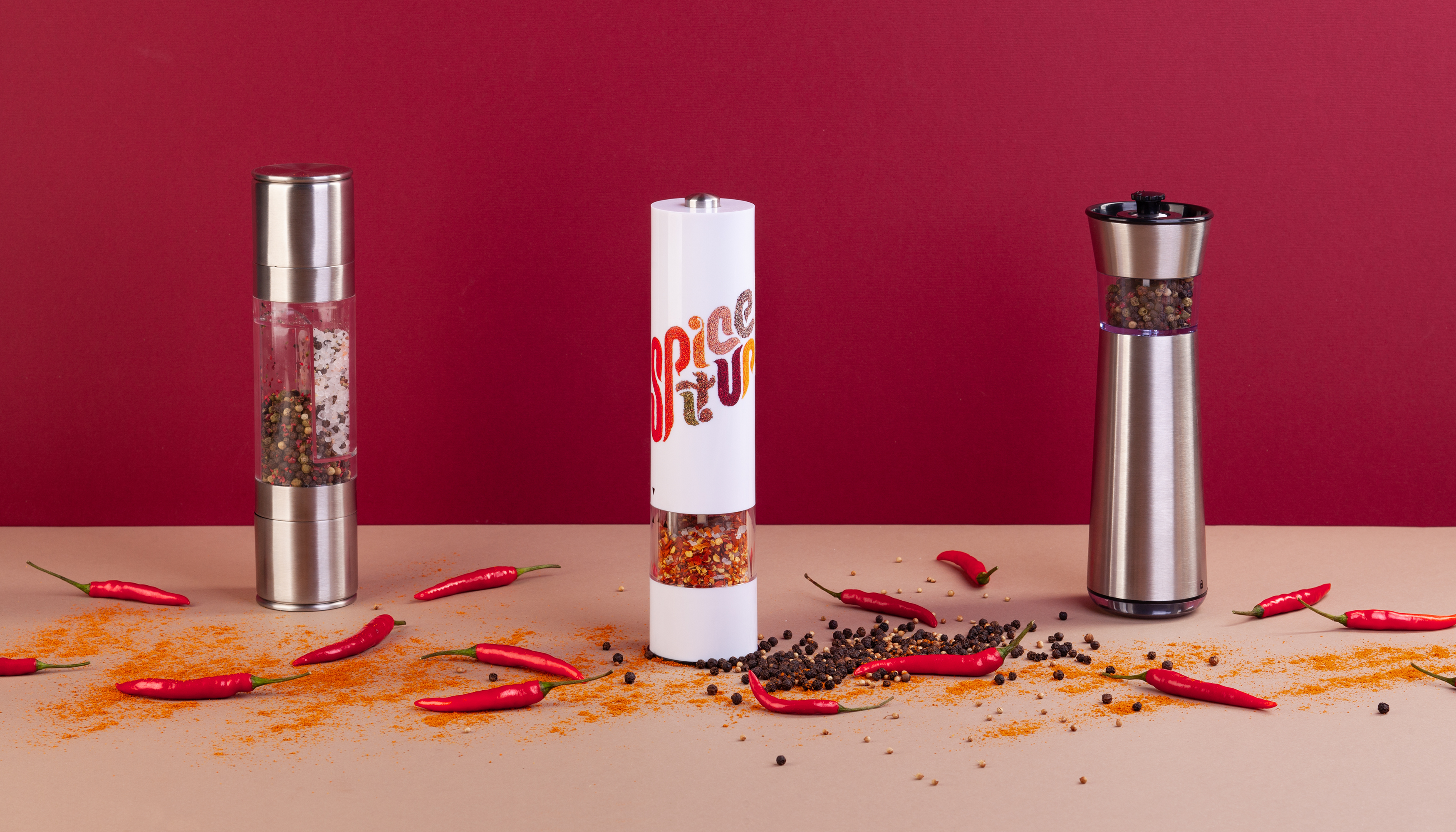 Электрическая мельница "Grinder" для специй, цвет белый