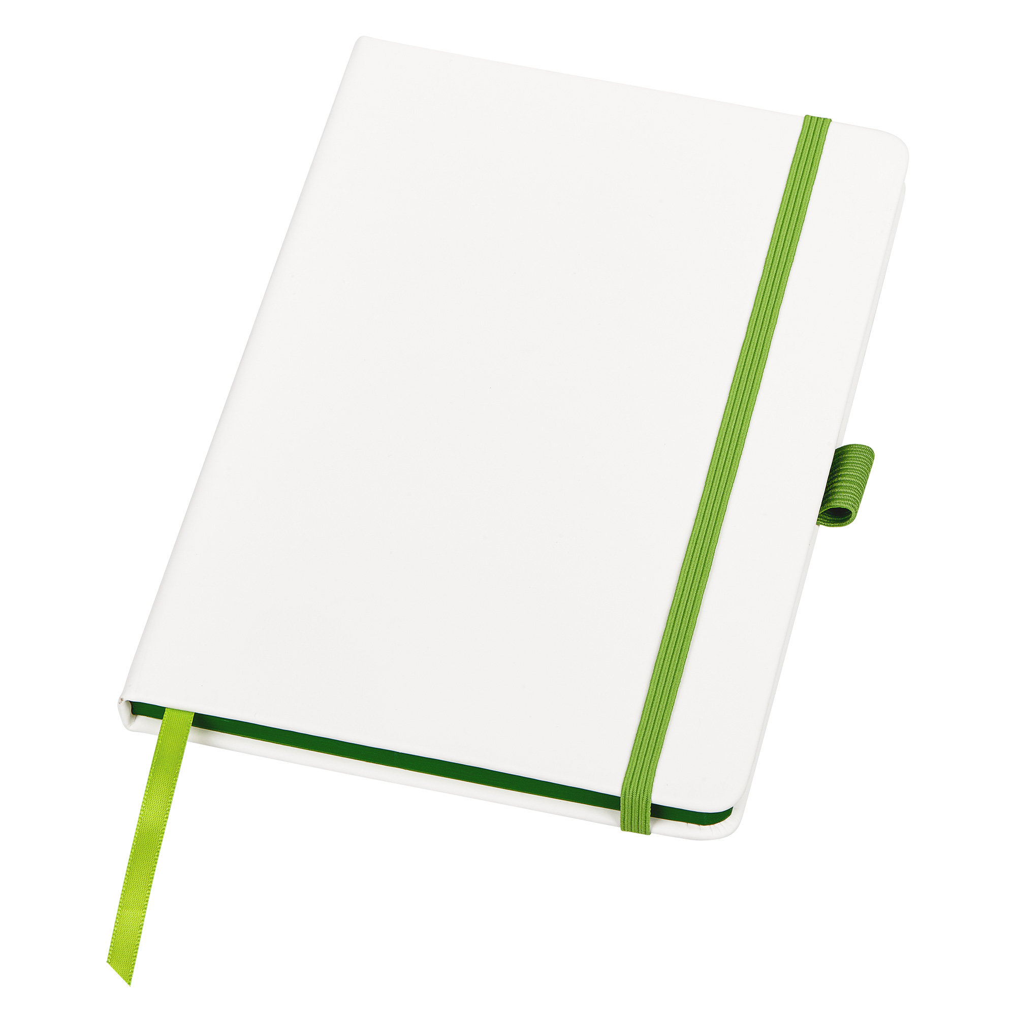 Блокнот ColorNote White, твердая обложка A5, 80 листов, белый и зеленое яблоко