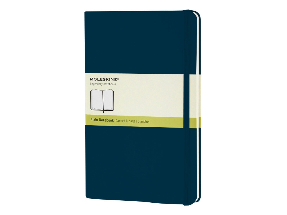 Записная книжка Moleskine Classic (нелинованный) в твердой обложке, Large (13х21см), голубой сапфир, синий