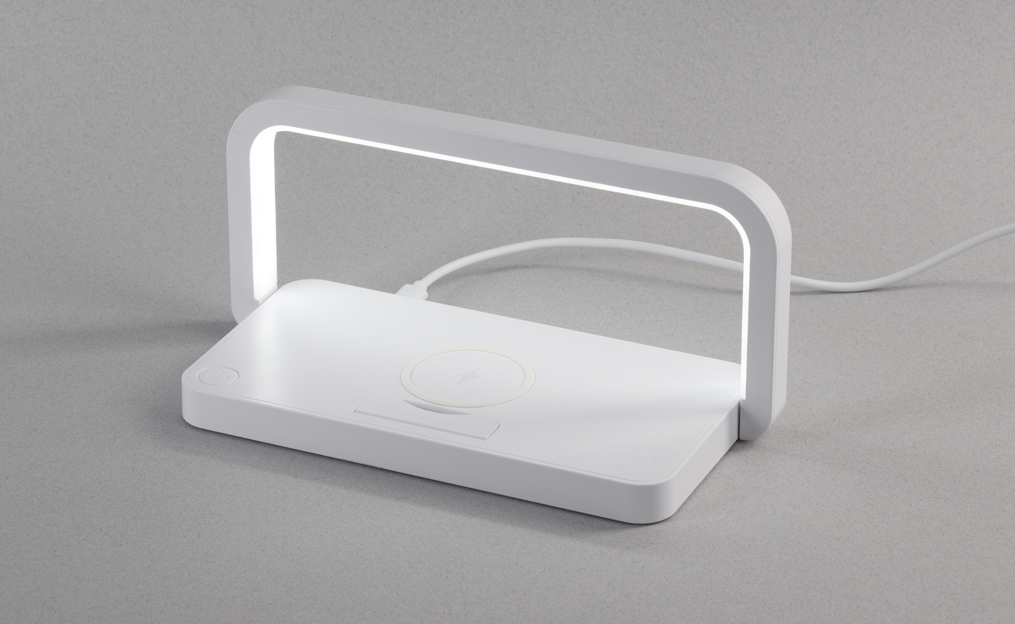 Лампа складная "Smart Light" с беспроводным (10W) зарядным устройством и подставкой для смартфона, цвет белый
