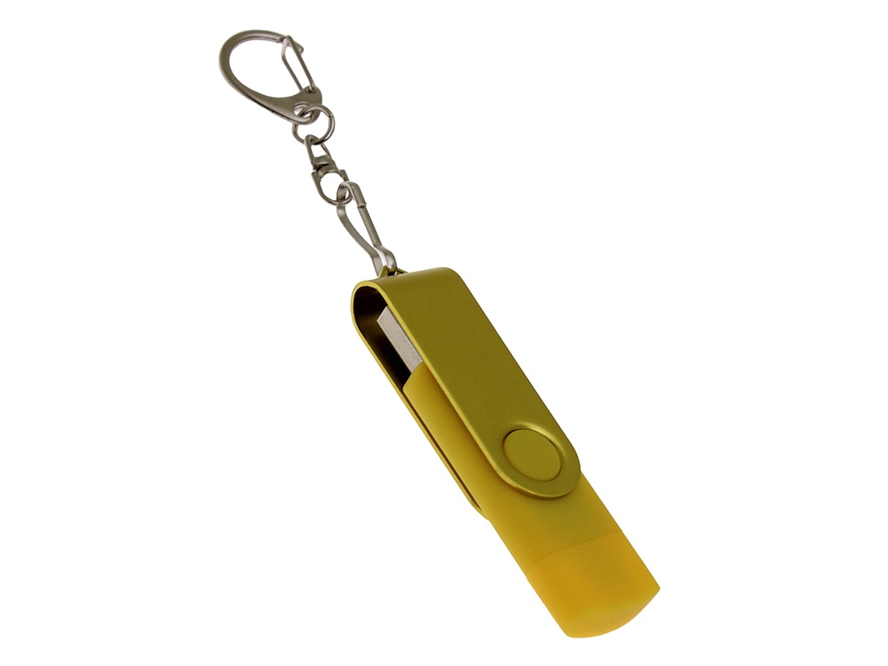 USB 3.0- флешка на 32 Гб с поворотным механизмом и дополнительным разъемом Type-C