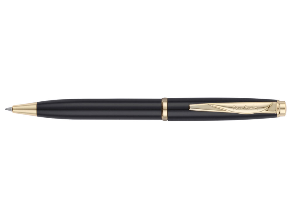 Ручка шариковая Pierre Cardin коллекция ГАММА КЛАССИКА (GAMME CLASSIC). Корпус - латунь с лакированным покрытием. Отделка и детали дизайна - сталь с позолотой. Цвет - черный. Упаковка E.