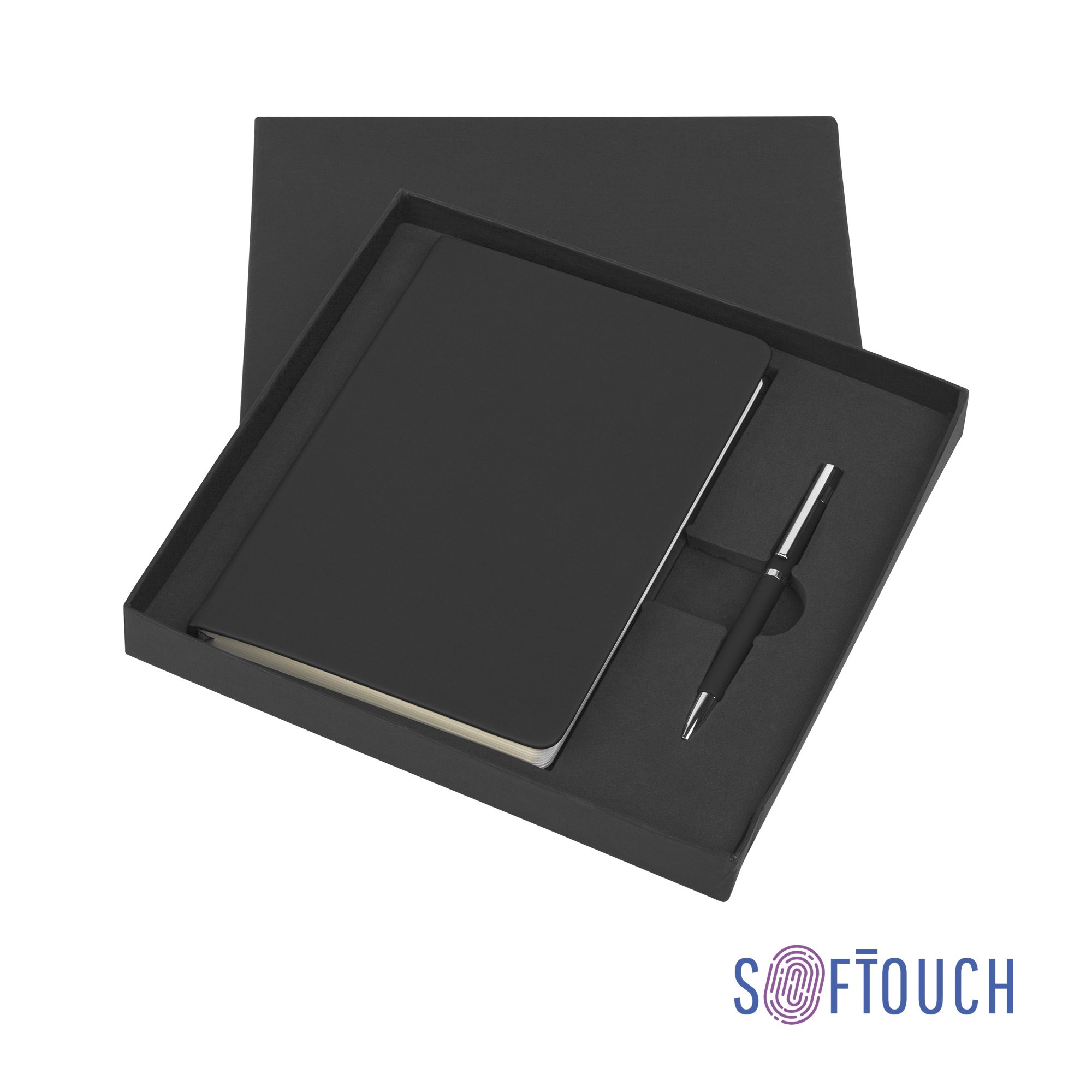 Набор подарочный "Неаполь", покрытие soft touch, цвет черный