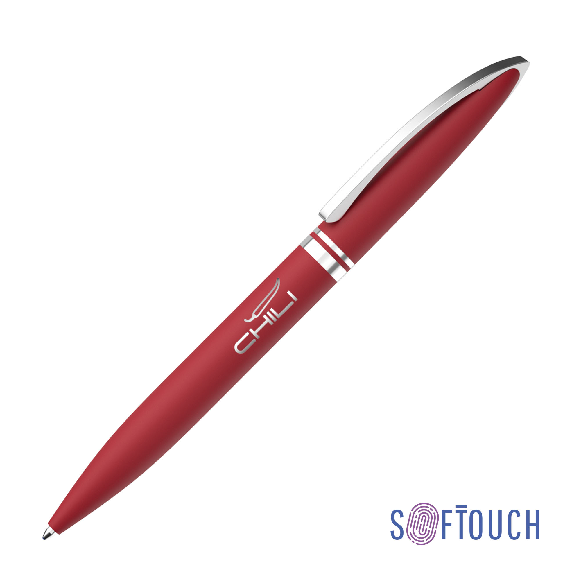 Ручка шариковая "Rocket", покрытие soft touch, цвет красный