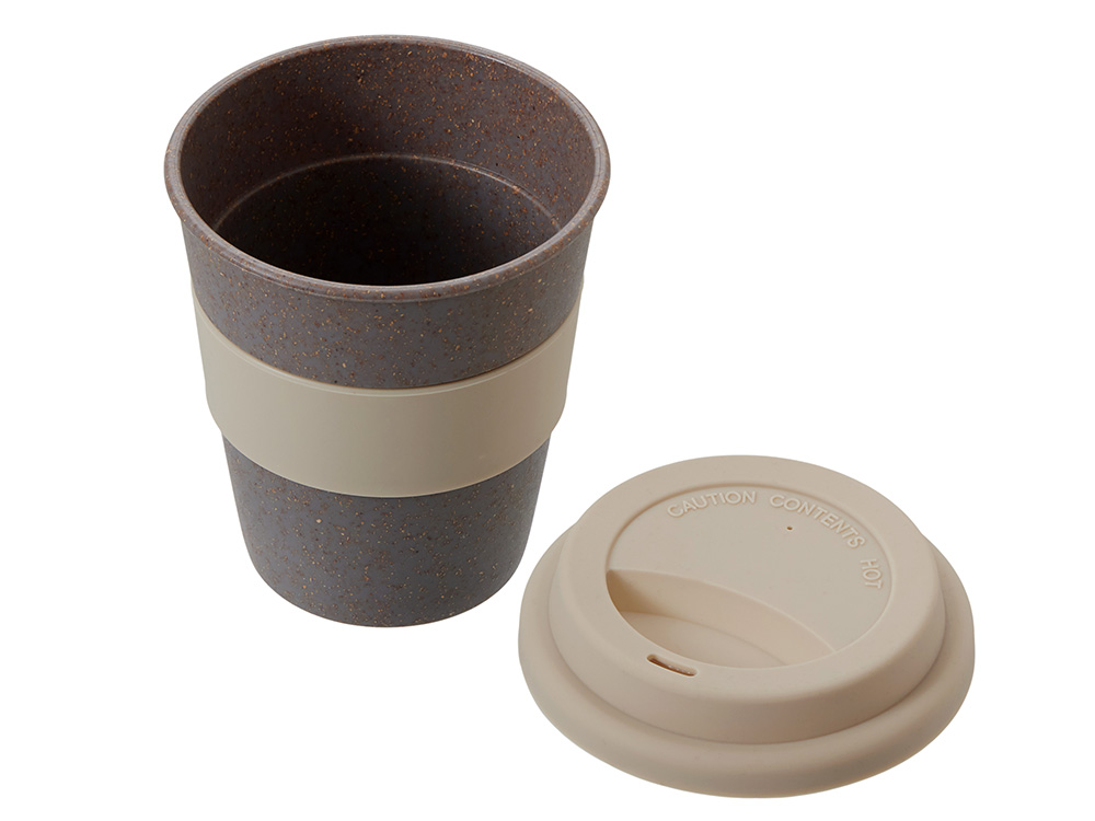 Стакан с силиконовой крышкой Cafe, beige