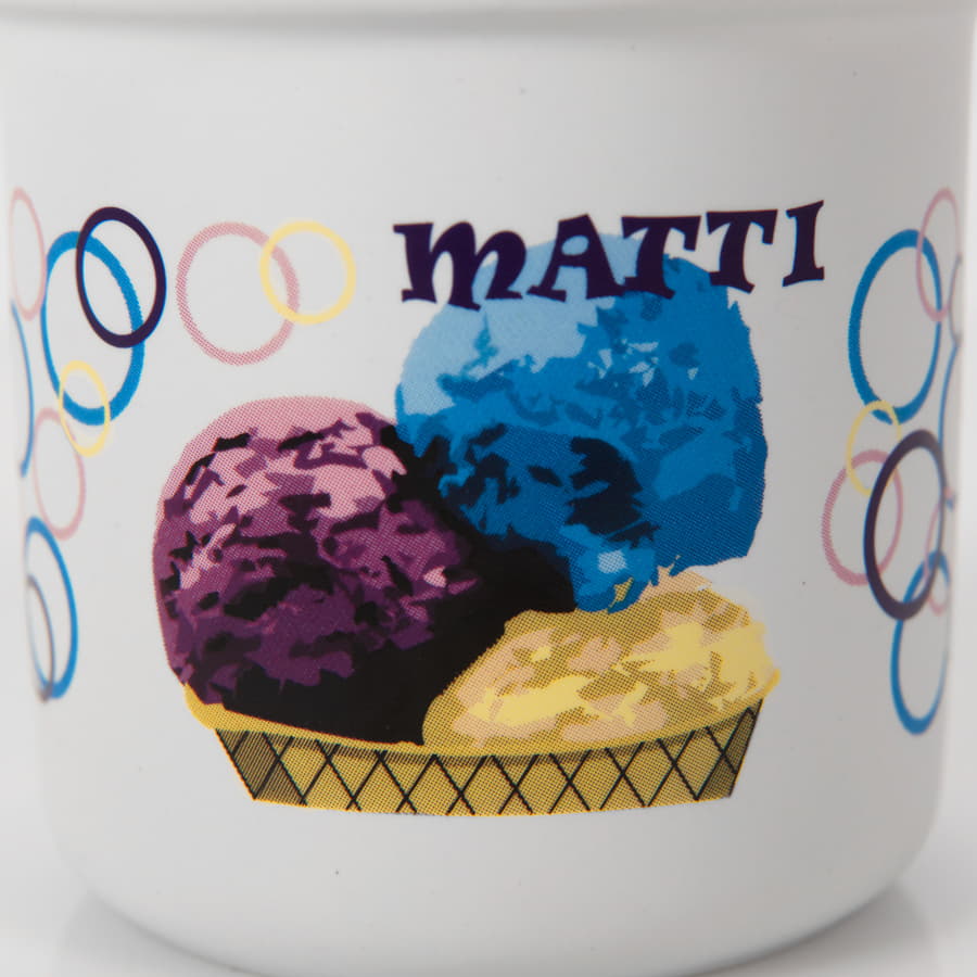 Кружка MATTI, белая матовая с черным кантом, 350 мл, фарфор