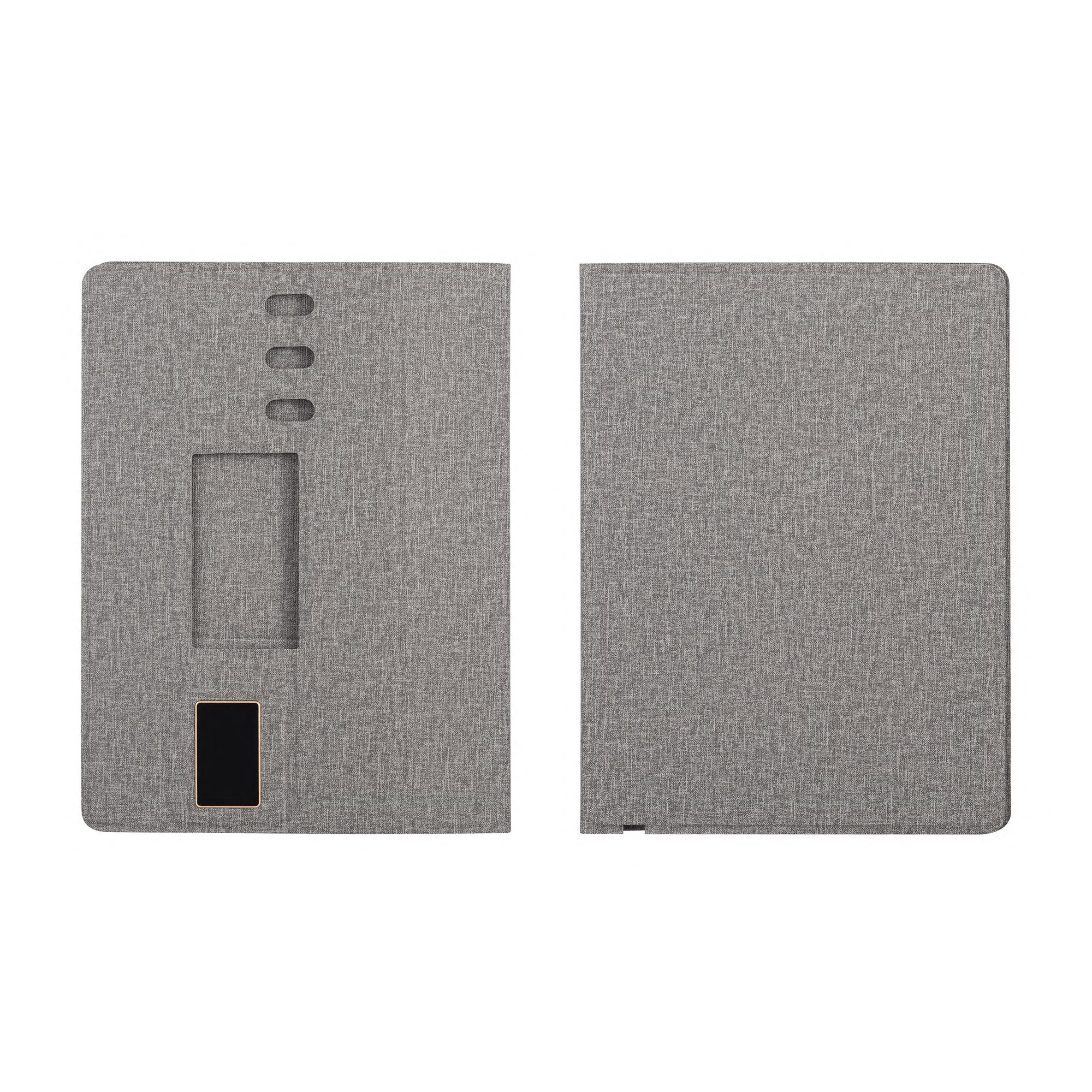 Настольная складная подставка "Cool Mat" с беспроводным (15W) ЗУ, сенсорной подсветкой логотипа, функцией MagSafe и ковриком для мыши, цвет серый
