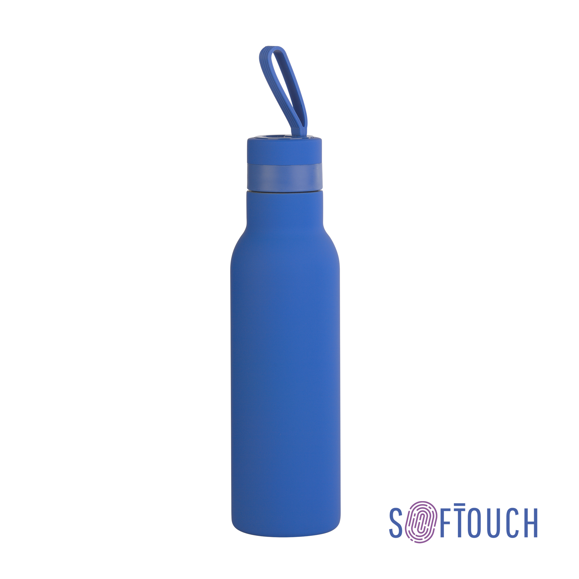 Бутылка для воды "Фитнес" 700 мл, покрытие soft touch, цвет синий