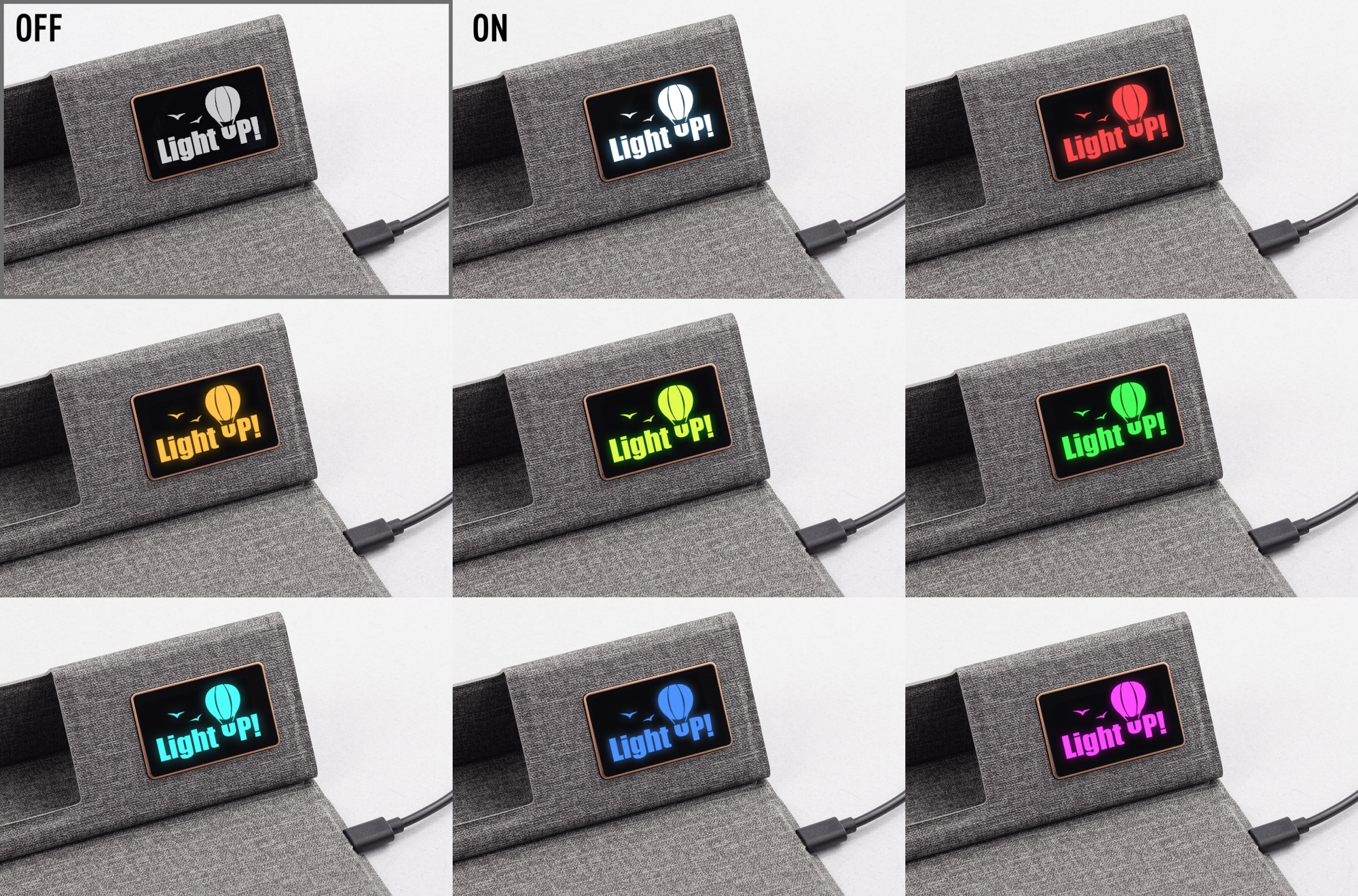 Настольная складная подставка "Cool Mat" с беспроводным (15W) ЗУ, сенсорной подсветкой логотипа, функцией MagSafe и ковриком для мыши, цвет серый