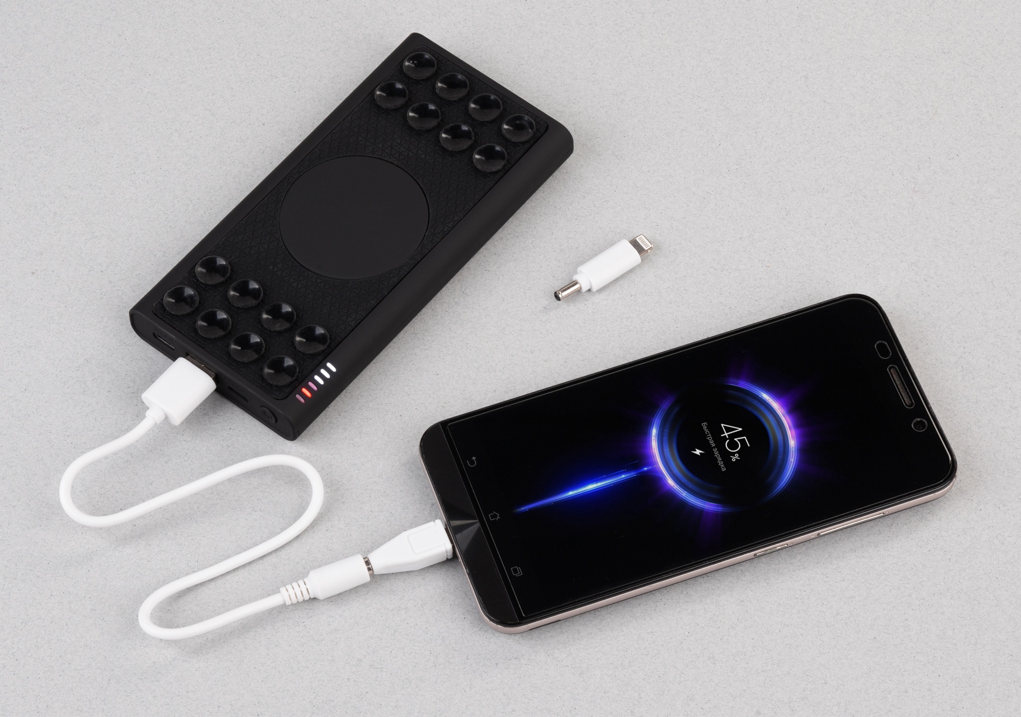 Кабель 2-в-1 (microUSB, Lightning), цвет белый