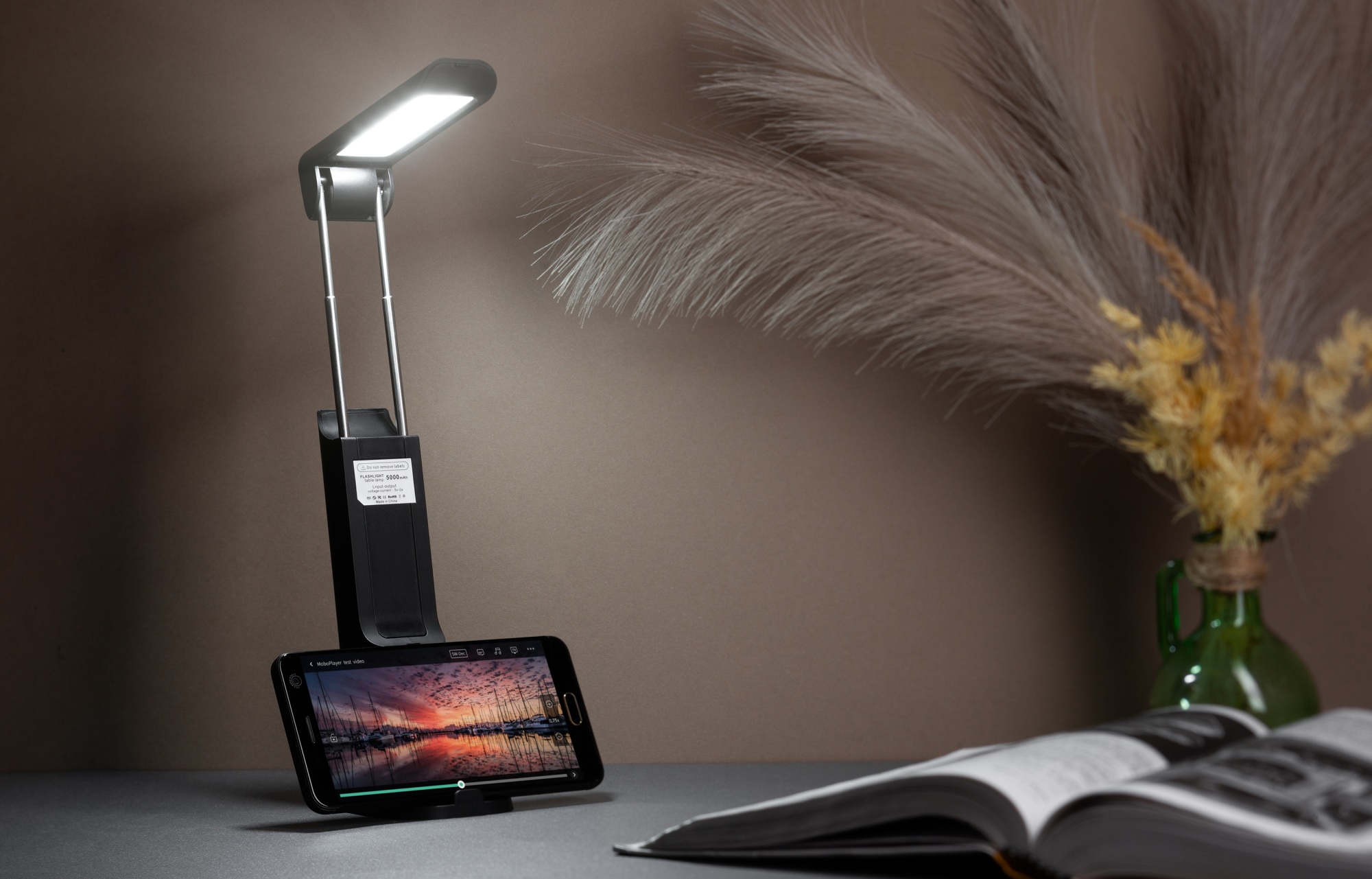 Складная лампа-фонарь "Smart LED", цвет черный