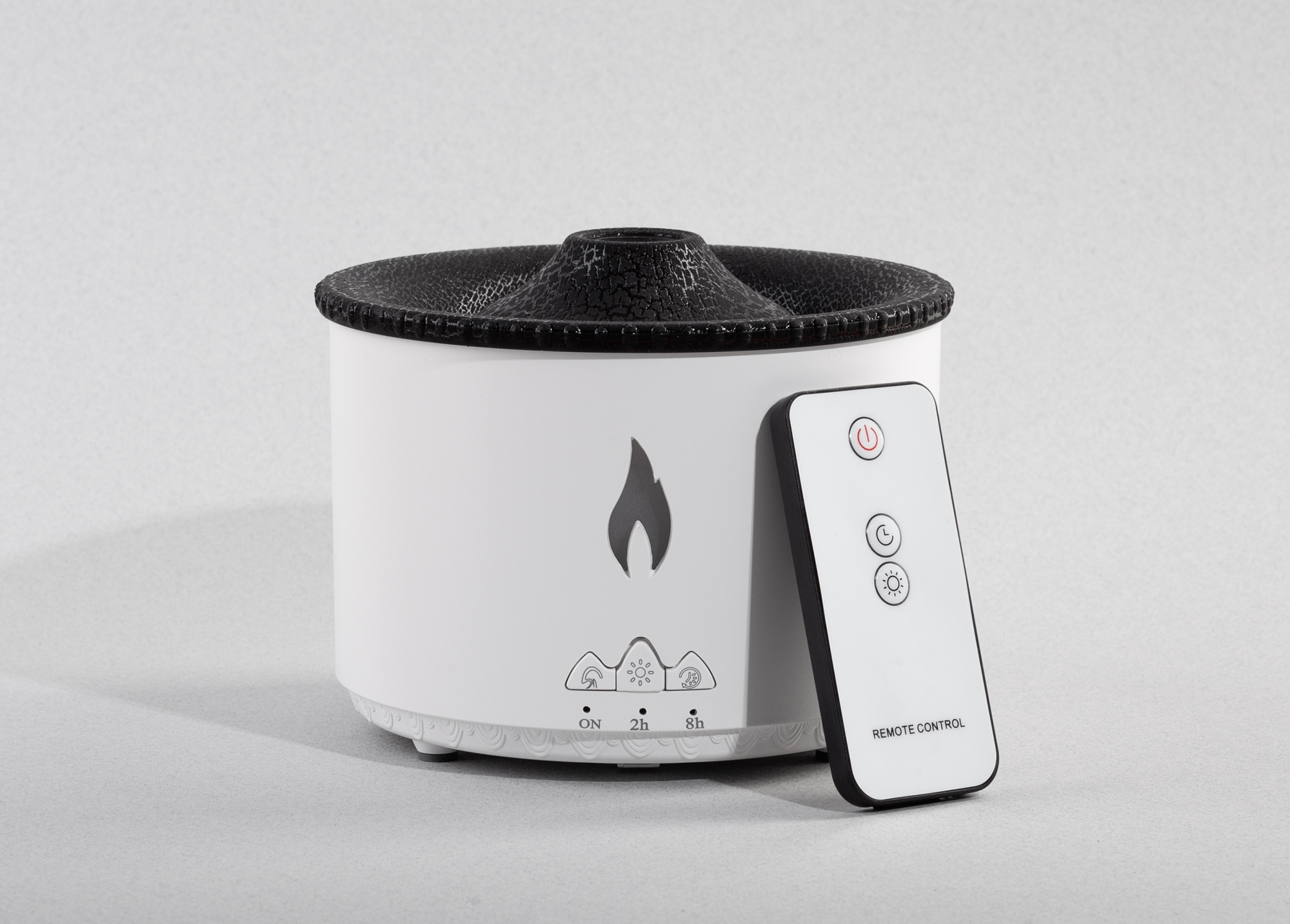 Увлажнитель воздуха "Smart Volcano"с пультом ДУ,  функцией ароматерапии и интерьерной подсветкой, цвет белый с черным