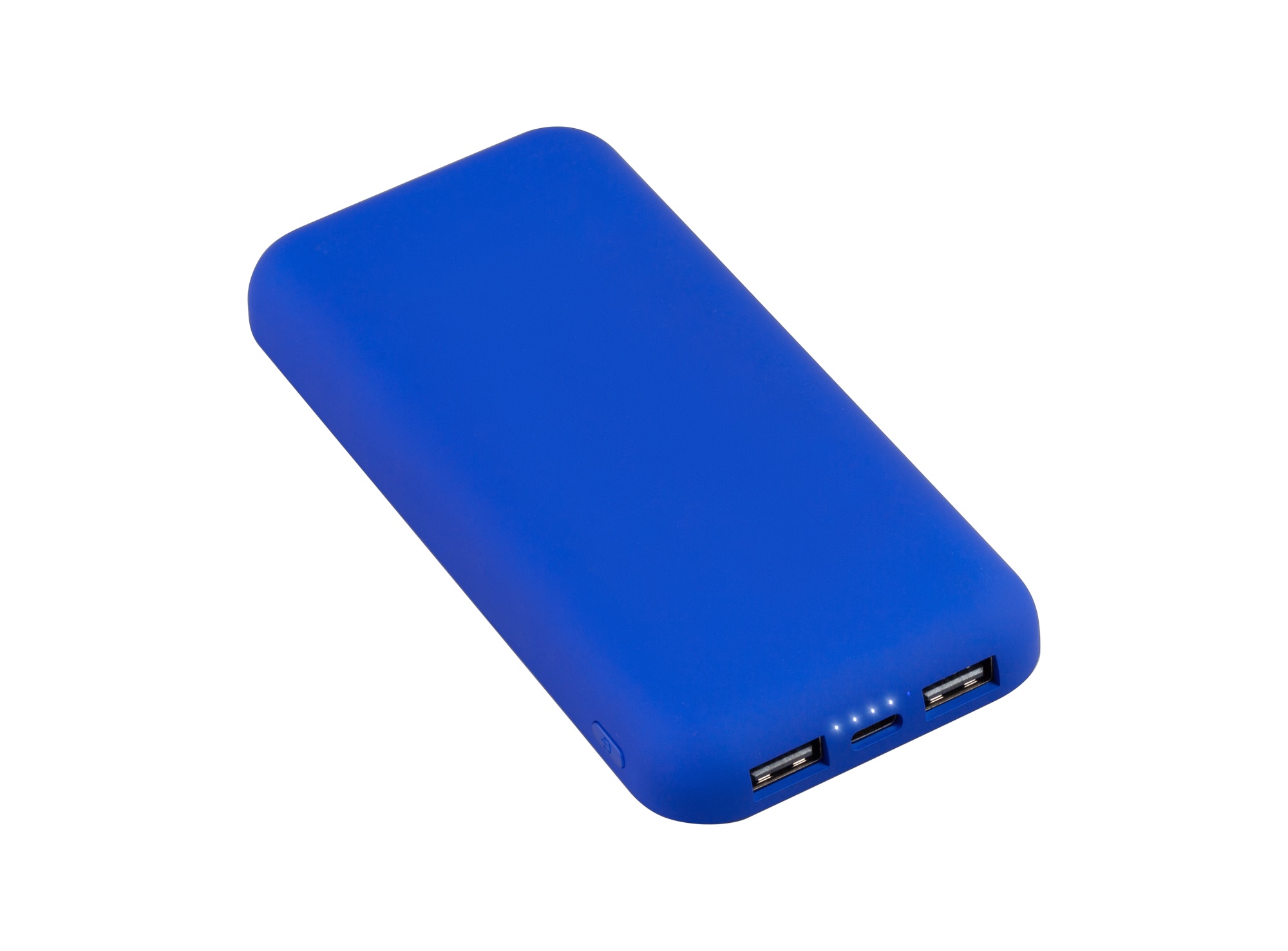 Беспроводное зарядное устройство "Sticky SOFTTOUCH", 10000 mAh с подсветкой логотипа и присосками, цвет синий