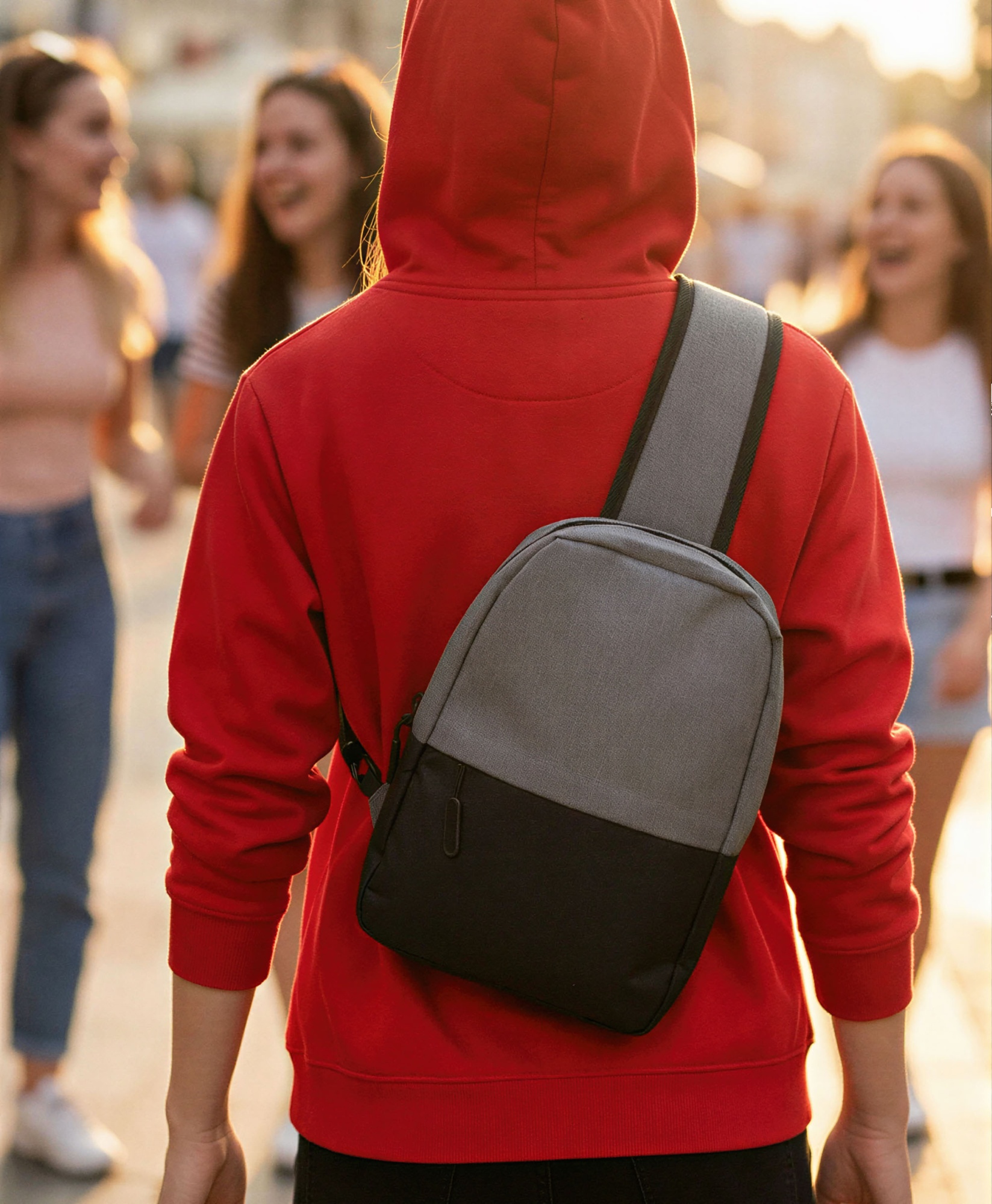 Рюкзак "Single" на одно плечо, цвет серый