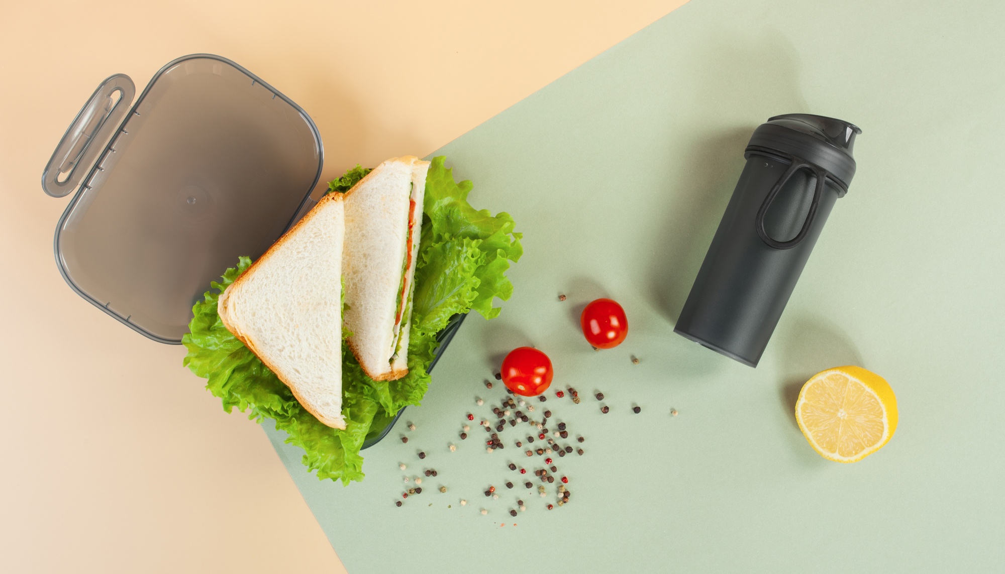 Набор "Eat&Drink box": бутылка, ланч-бокс, цвет черный
