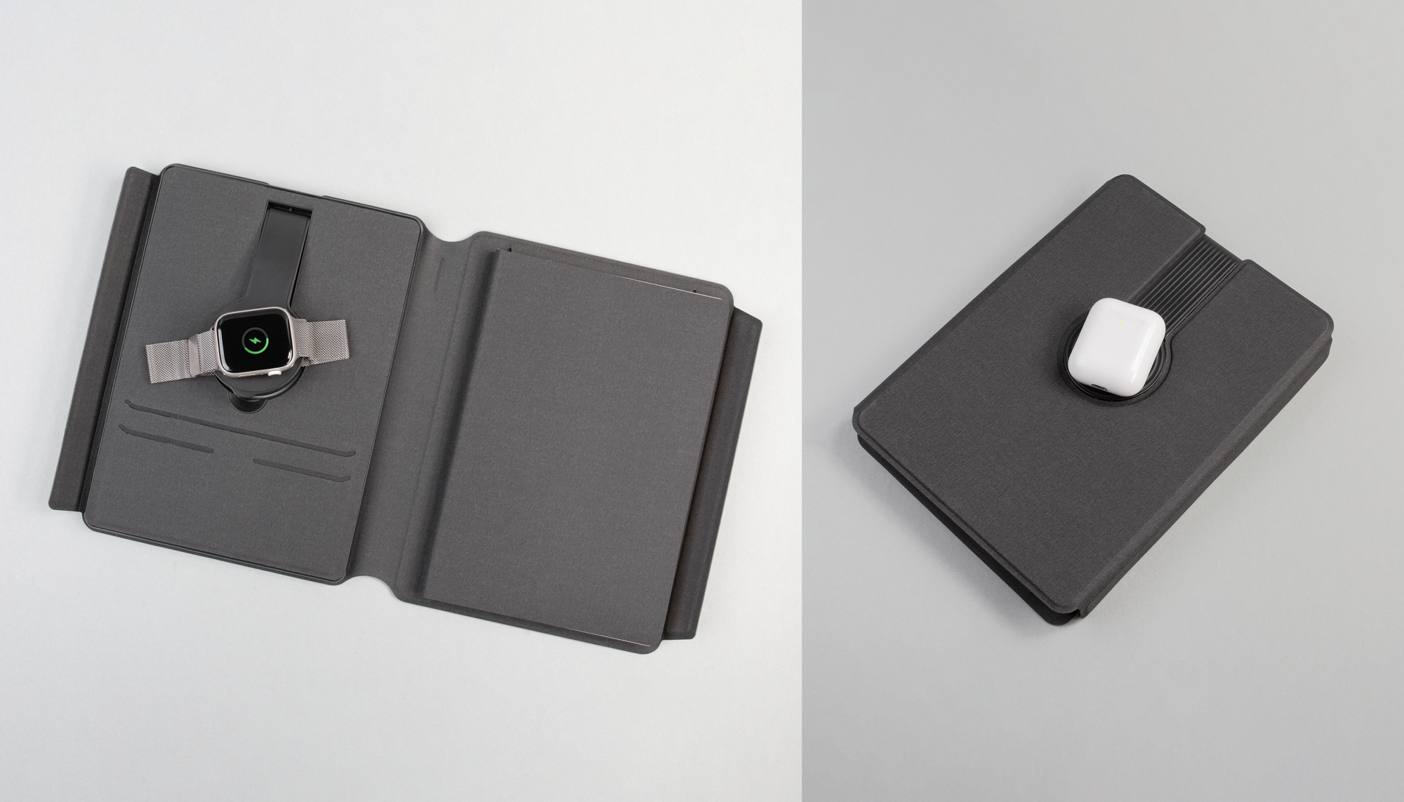 Папка А5 с беспроводным (10W) зарядным устройством 5000 mAh, с MagSafe и блокнотом, цвет черный