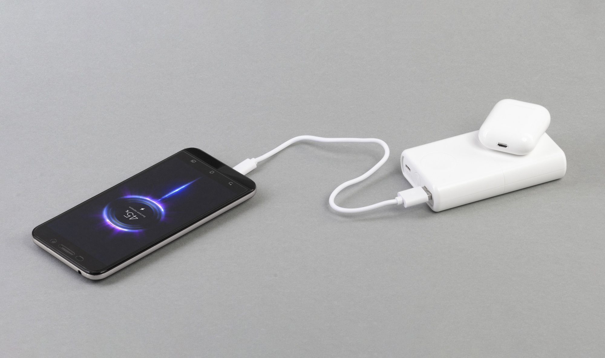 Беспроводное зарядное (22.5/15W) устройство "ALL-in-1" 10000 mAh, цвет белый