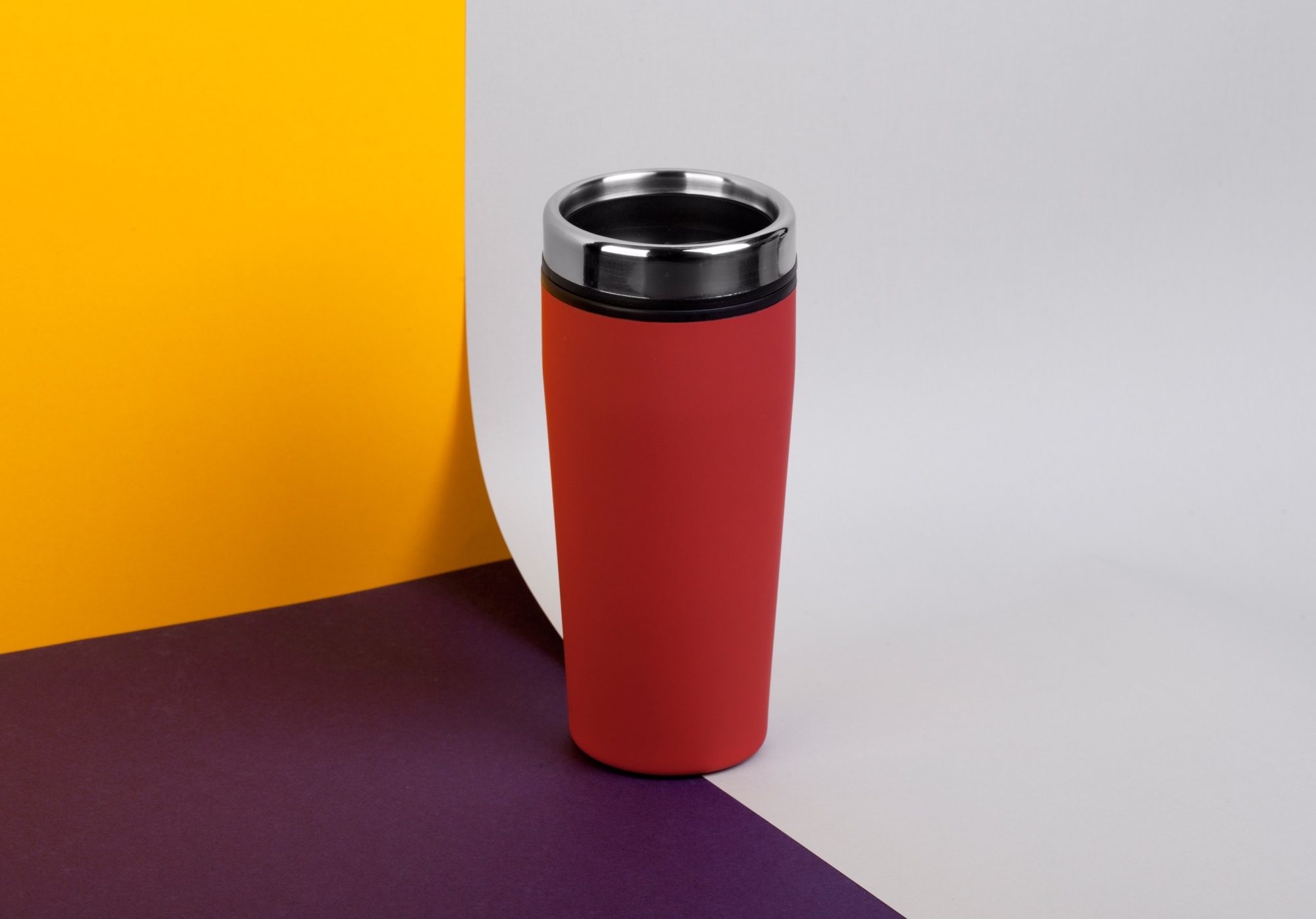 Термостакан "Европа" 500 мл, покрытие soft touch, цвет красный