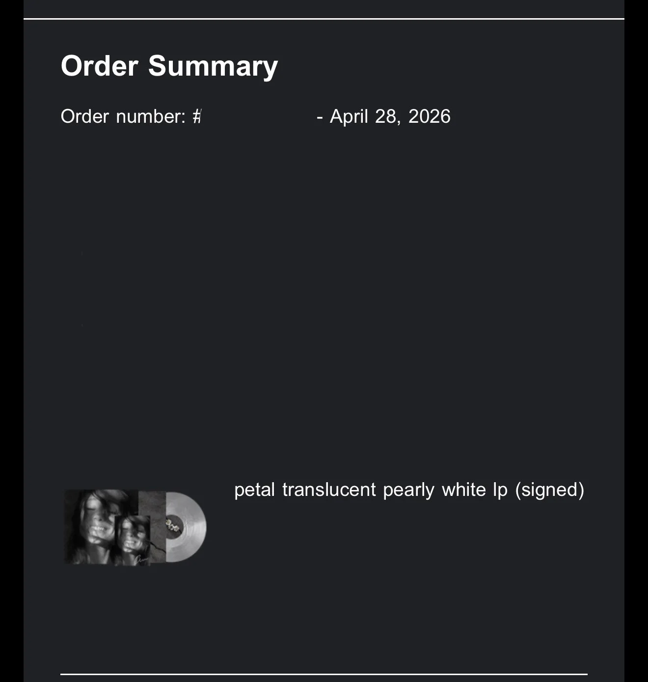 Ariana Grande Petal SIGNED Vinyl SOLD OUT (PRE-ORDER) autograph pre-sale, image 3