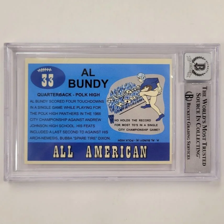 Ed O'Neill signed Al Bundy #33 Polk High trading card ~ Beckett BAS 10 Auto, image 2