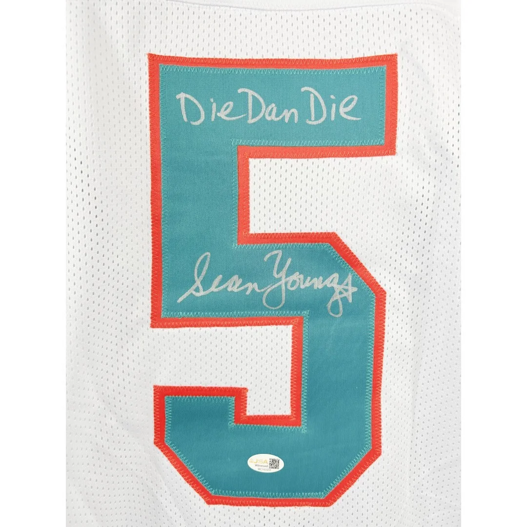 Sean Young — Sean Young signed inscribed jersey Ace Ventura JSA Miami Dolphins Ray Finkle, image 2