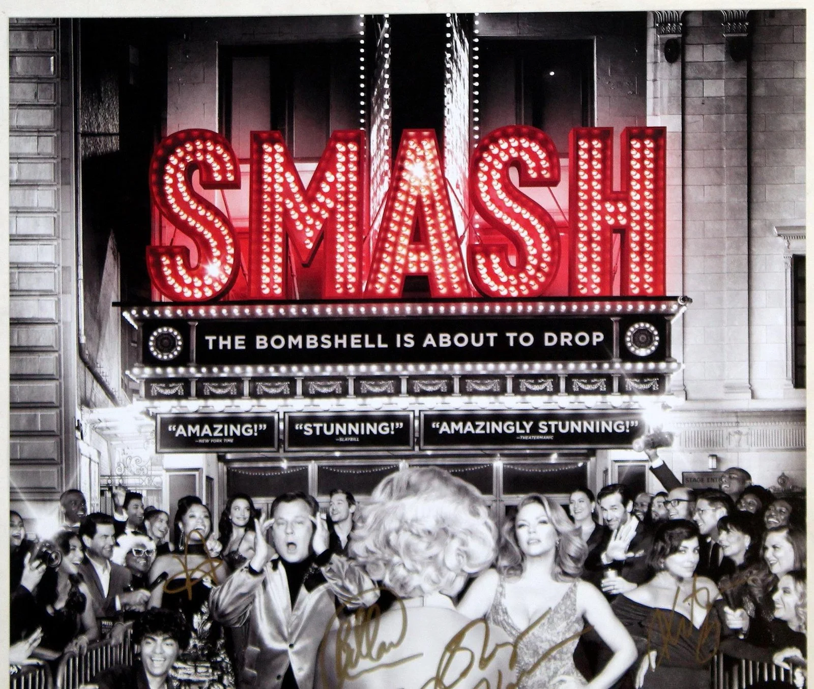 SMASH Broadway Partial Cast Robyn Hurder, Krysta Rodriguez Signed Poster BWB, image 2