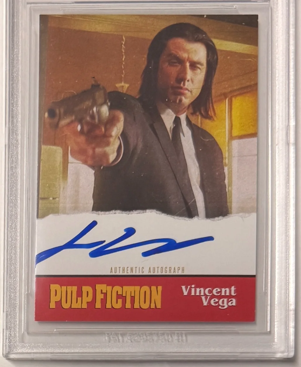John Travolta — Custom Card Pulp Fiction #94 Signed John Travolta Beckett Witnessed AUTO 10, image 2