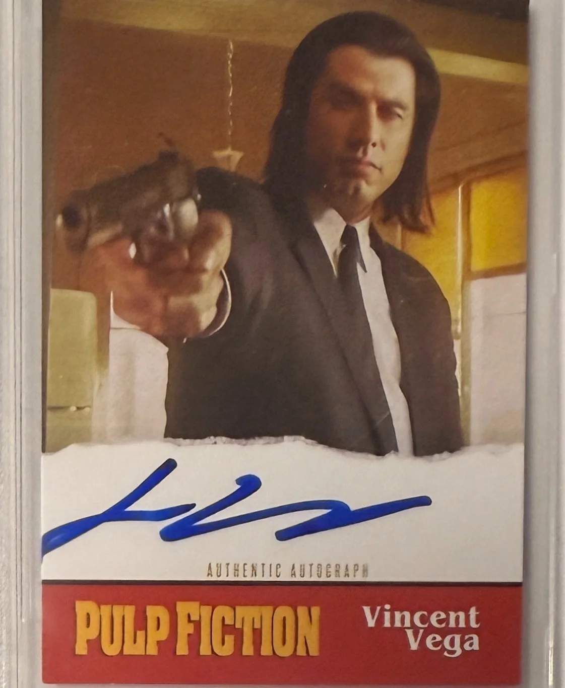 John Travolta — Custom Card Pulp Fiction #94 Signed John Travolta Beckett Witnessed AUTO 10, image 3