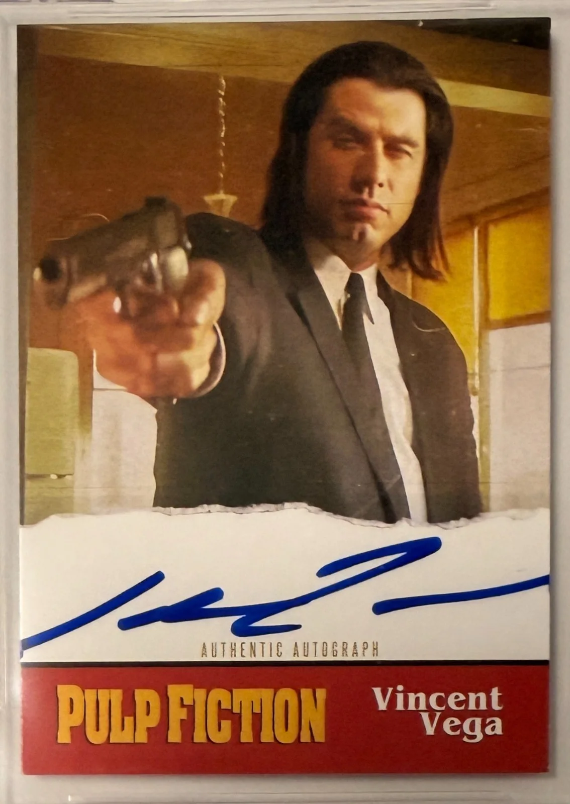 John Travolta — Custom Card Pulp Fiction #94 Signed John Travolta Beckett Witnessed AUTO 10, image 4