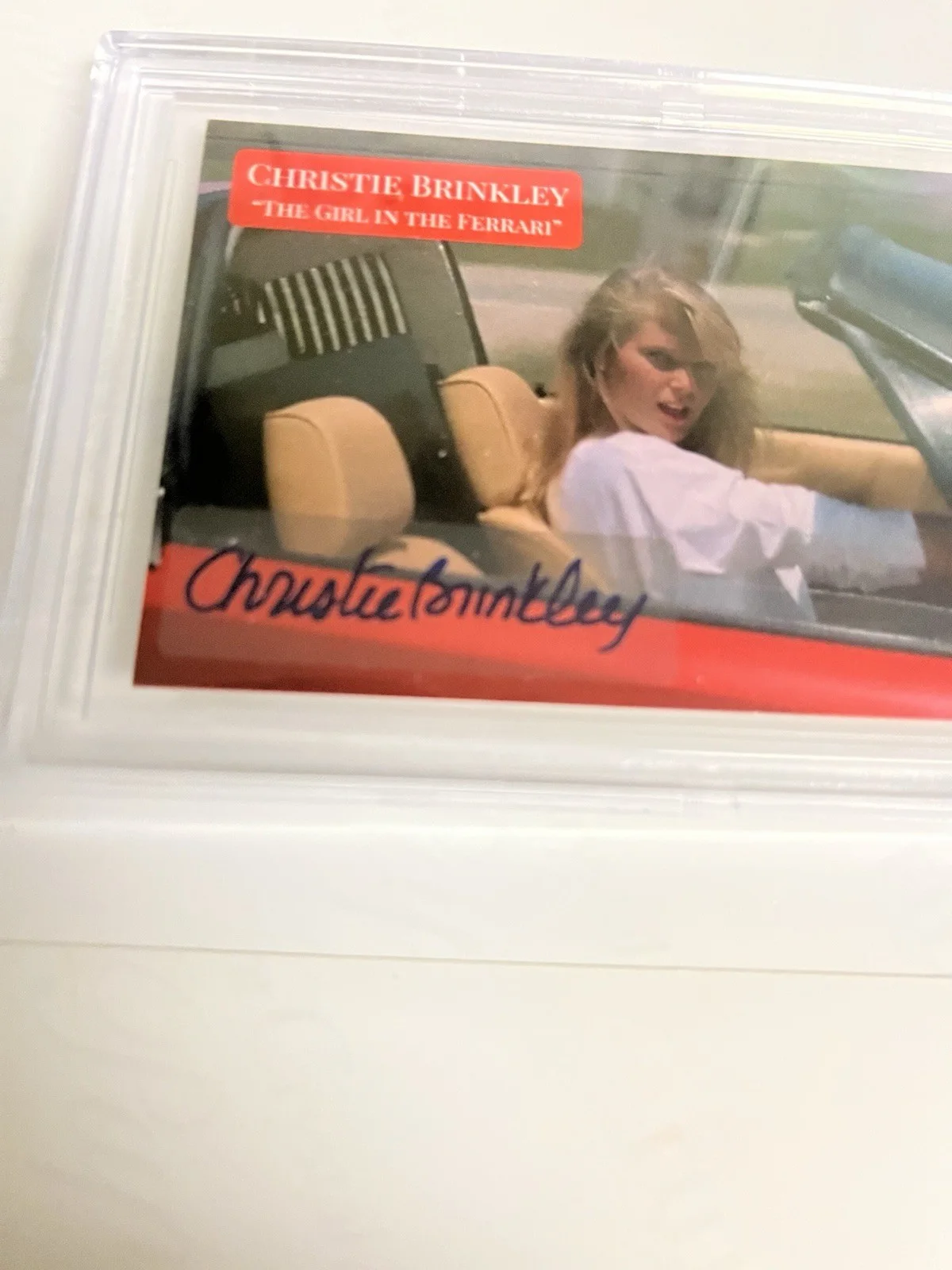 Autographed Christie Brinkley Sticker Vacation Movie Card Beckett Signed Auto, image 2