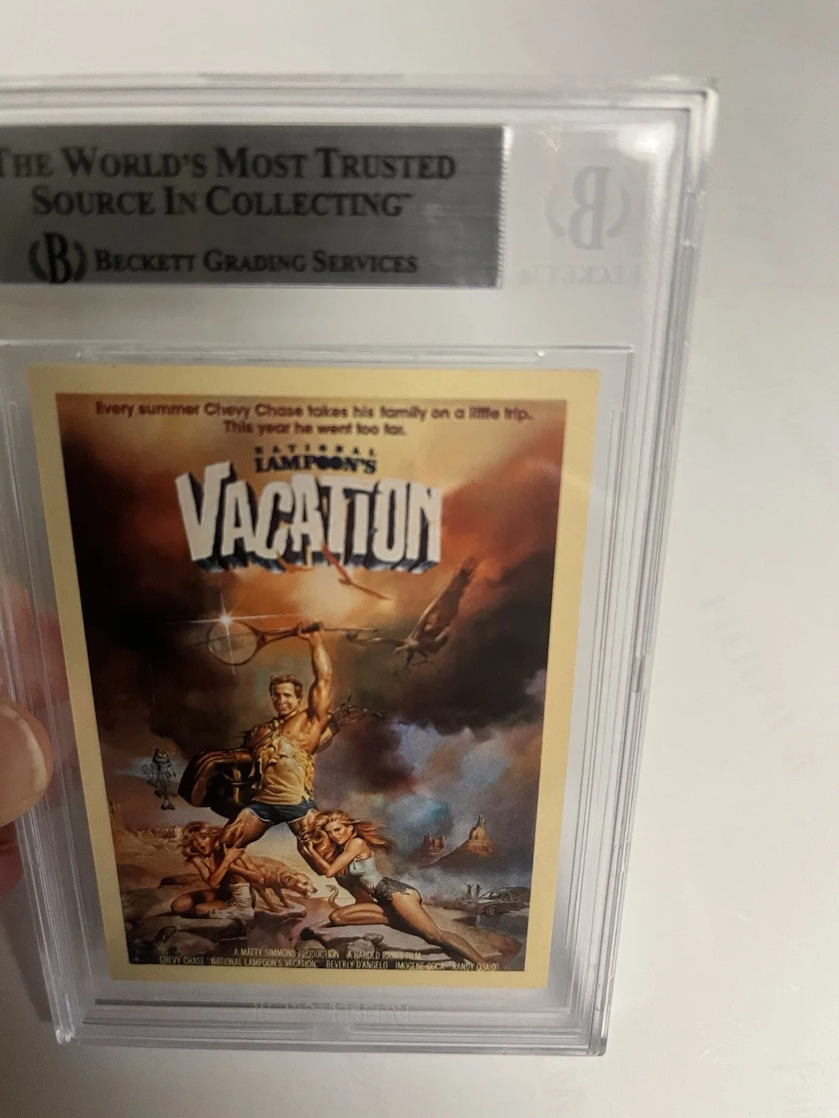Autographed Christie Brinkley Sticker Vacation Movie Card Beckett Signed Auto, image 4