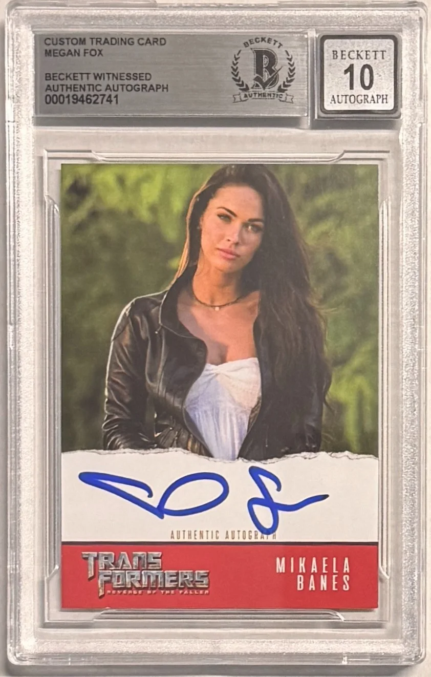 Megan Fox — Megan Fox Signed Transformers Custom Trading Card Beckett Witnessed AUTO 10, image 5