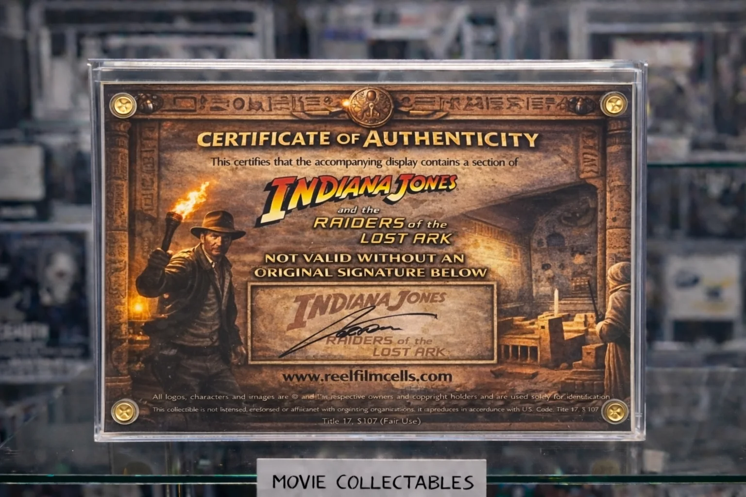 Screen-Used Map Room Fragment – Indiana Jones Raiders Lost Ark Prop Display COA, image 2